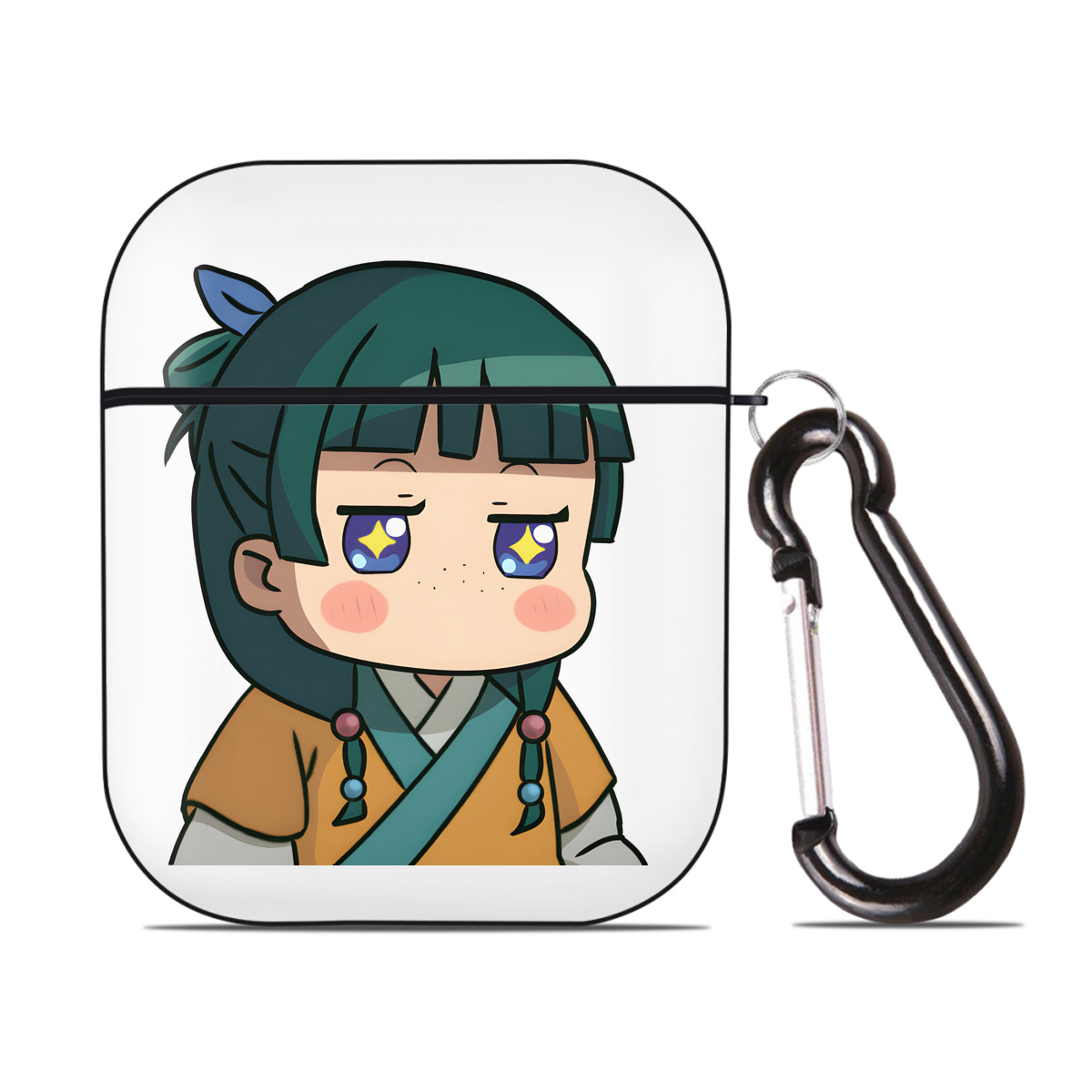 （画像用） 薬屋のひとりごと The Apothecary Diaries AirPods 第2世代保護ケース ハードシェル ブラック 耐衝撃・防指紋・カラビナ付き