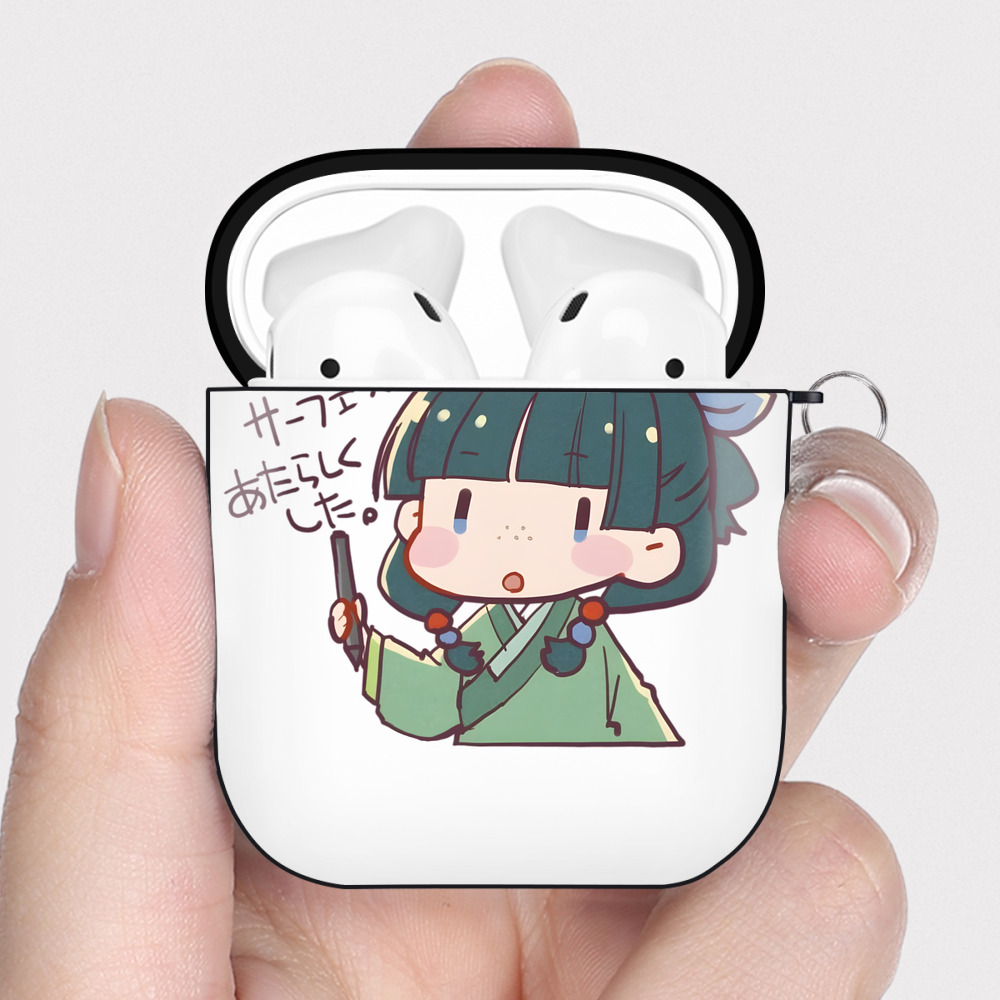 （画像用） 薬屋のひとりごと The Apothecary Diaries AirPods 第2世代保護ケース ハードシェル ブラック 耐衝撃・防指紋・カラビナ付き