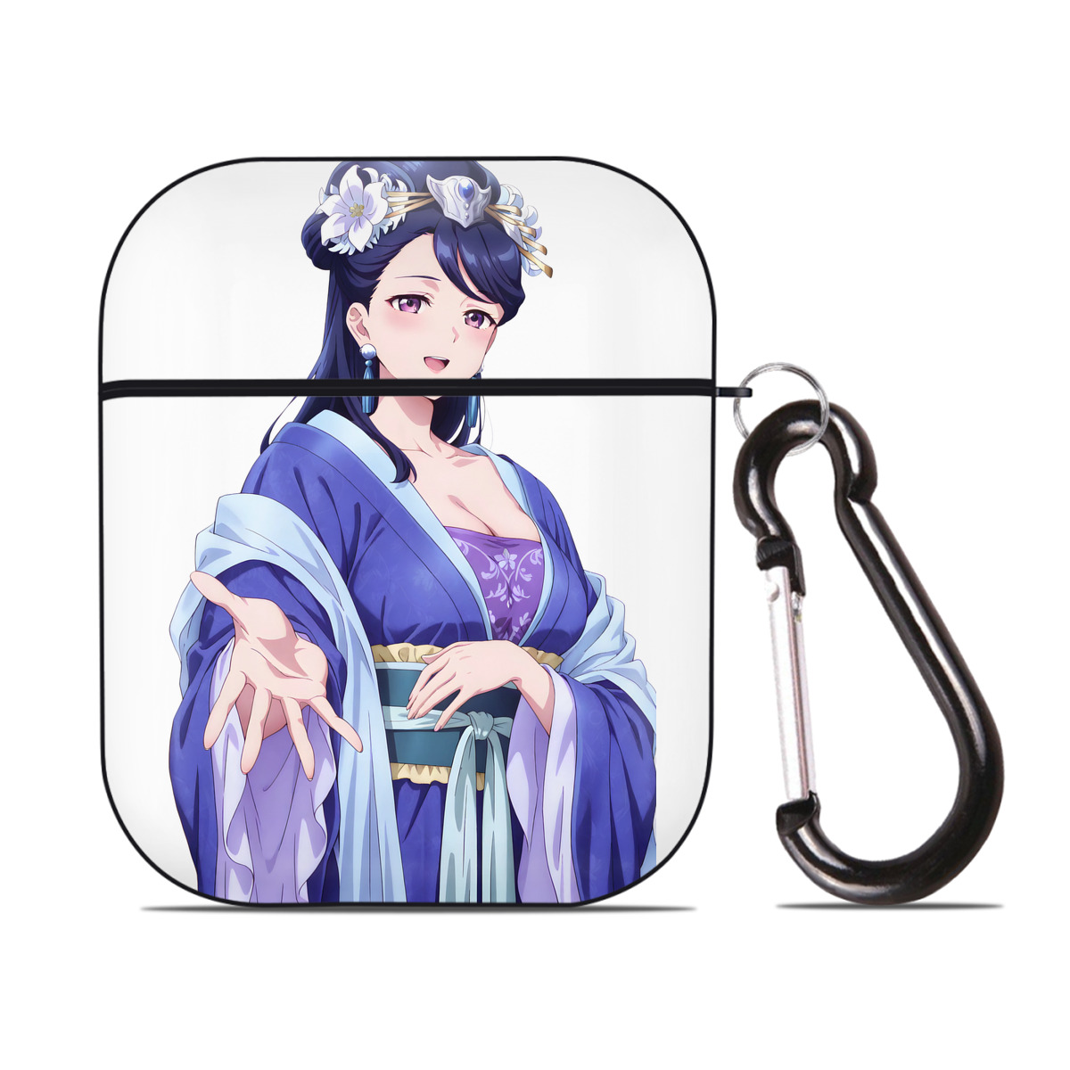 （画像用） 薬屋のひとりごと The Apothecary Diaries AirPods 第2世代保護ケース ハードシェル ブラック 耐衝撃・防指紋・カラビナ付き