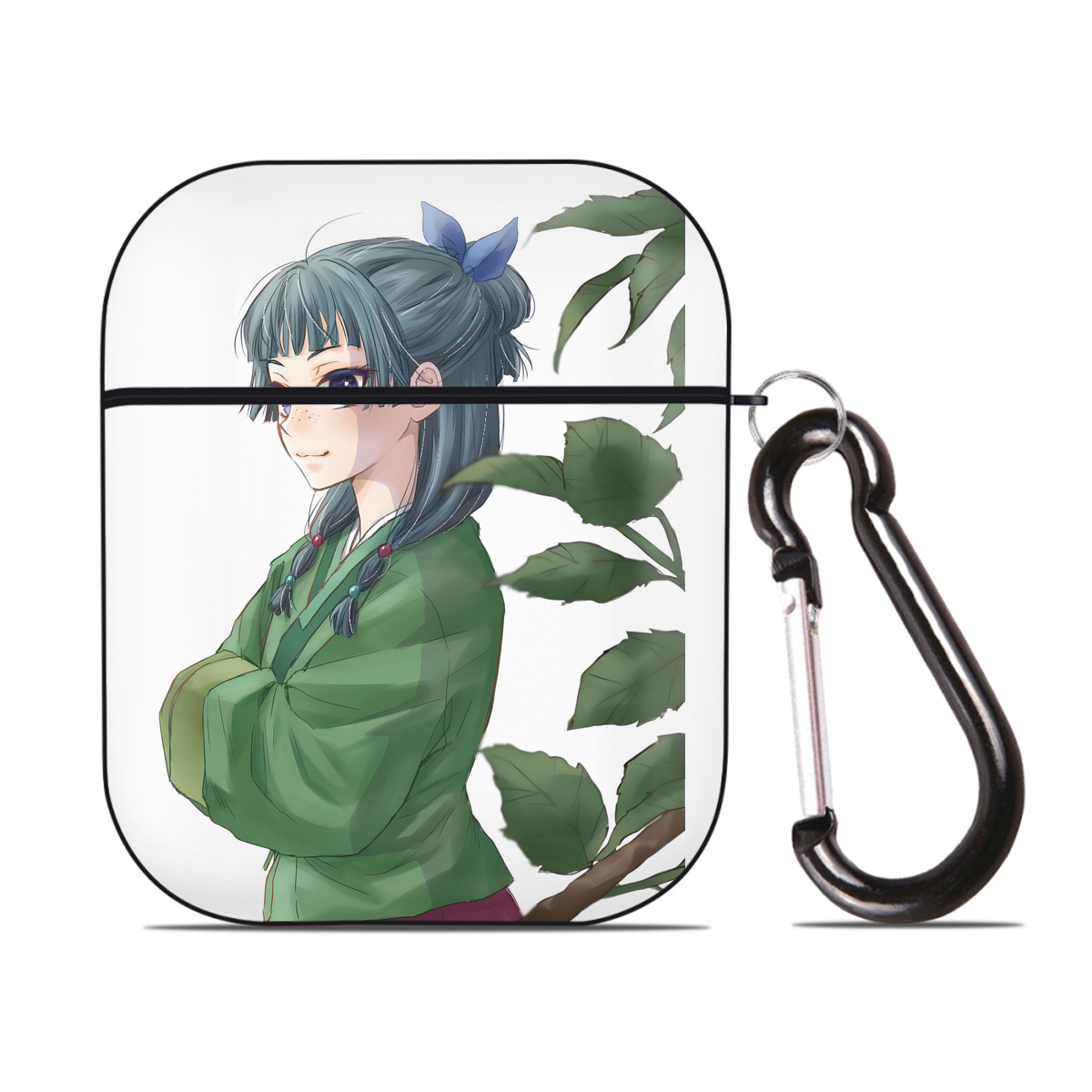 （画像用） 薬屋のひとりごと The Apothecary Diaries AirPods 第2世代保護ケース ハードシェル ブラック 耐衝撃・防指紋・カラビナ付き