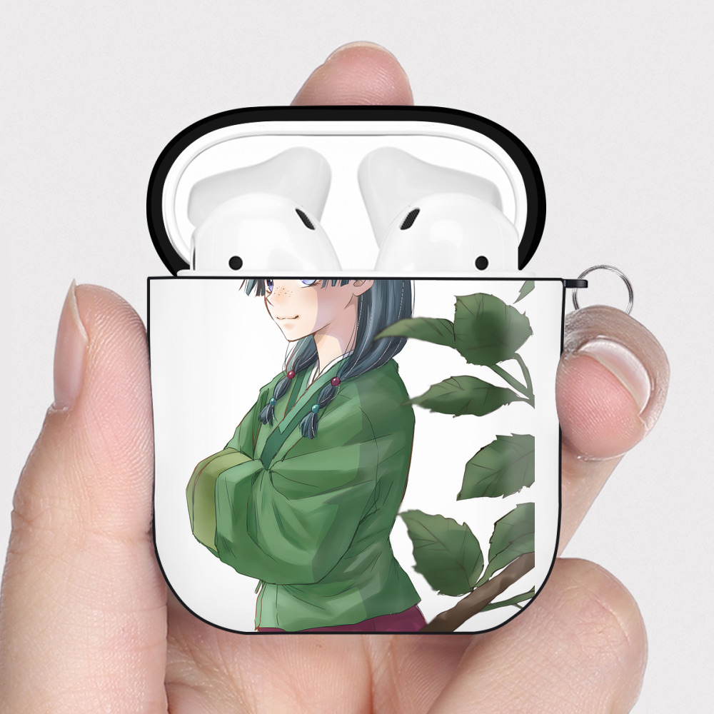 （画像用） 薬屋のひとりごと The Apothecary Diaries AirPods 第2世代保護ケース ハードシェル ブラック 耐衝撃・防指紋・カラビナ付き
