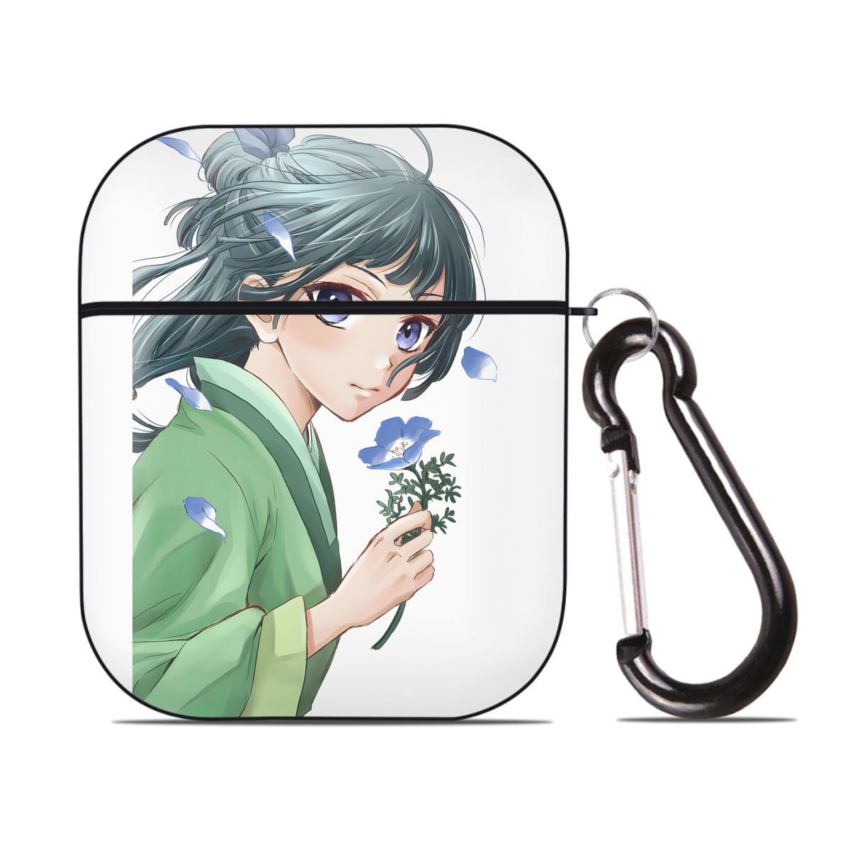 （画像用） 薬屋のひとりごと The Apothecary Diaries AirPods 第2世代保護ケース ハードシェル ブラック 耐衝撃・防指紋・カラビナ付き