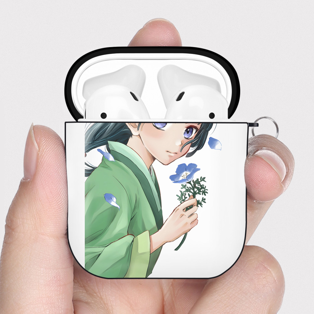 （画像用） 薬屋のひとりごと The Apothecary Diaries AirPods 第2世代保護ケース ハードシェル ブラック 耐衝撃・防指紋・カラビナ付き