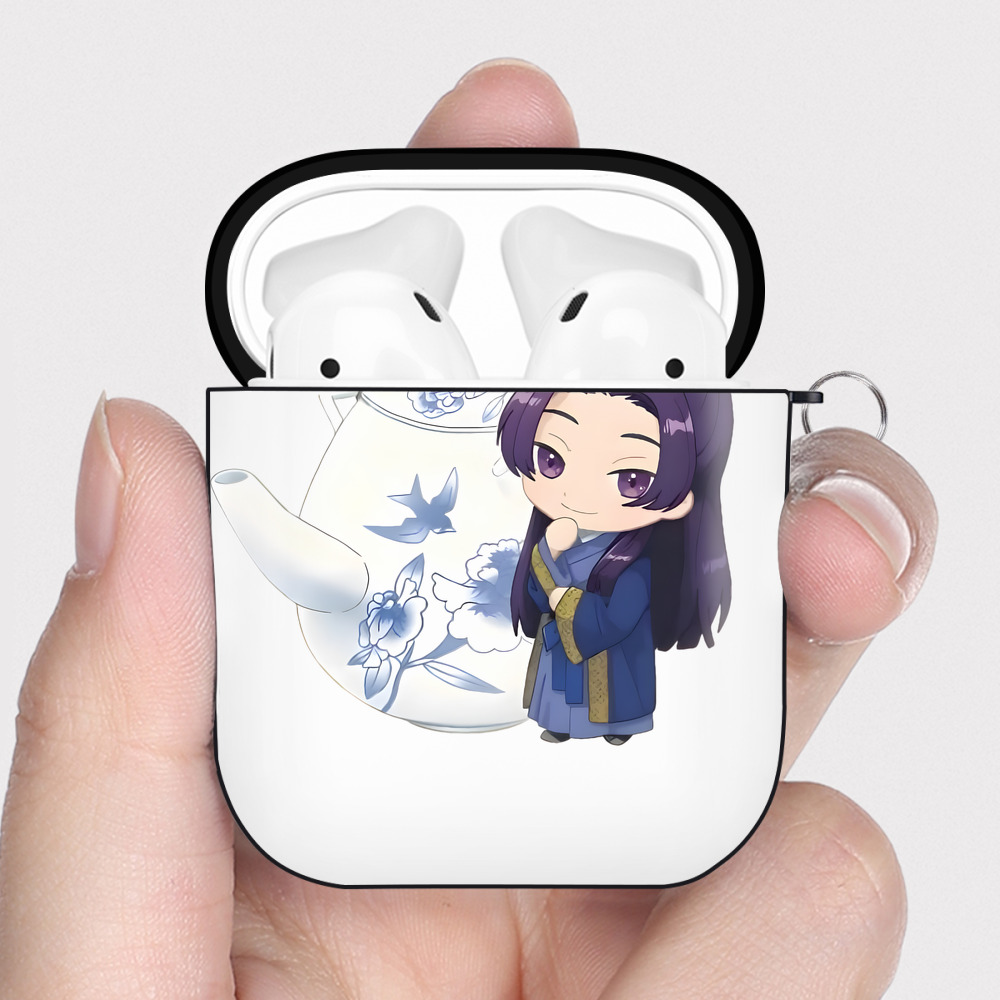 （画像用） 薬屋のひとりごと The Apothecary Diaries AirPods 第2世代保護ケース ハードシェル ブラック 耐衝撃・防指紋・カラビナ付き