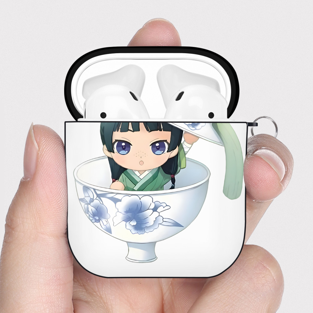 （画像用） 薬屋のひとりごと The Apothecary Diaries AirPods 第2世代保護ケース ハードシェル ブラック 耐衝撃・防指紋・カラビナ付き