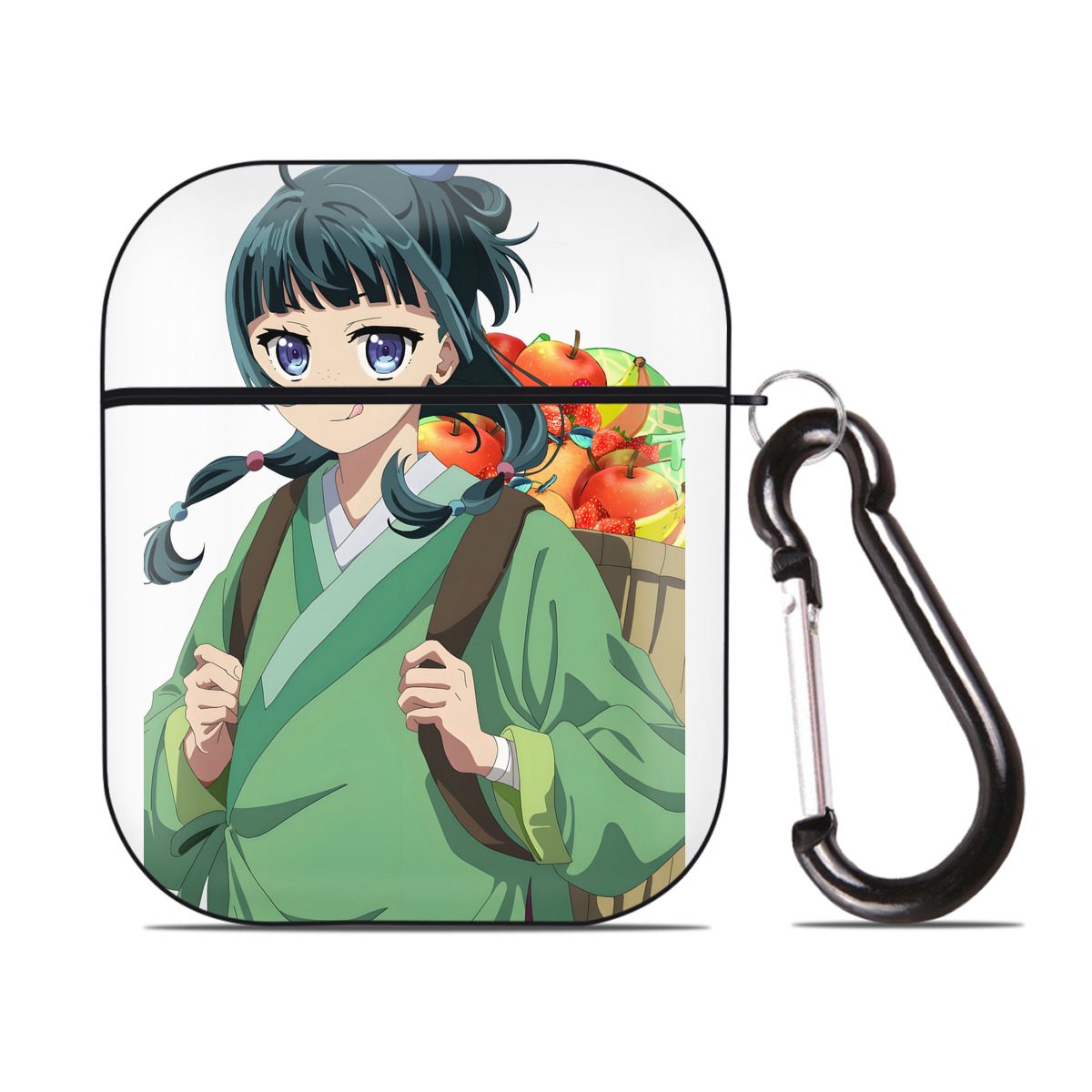 （画像用） 薬屋のひとりごと The Apothecary Diaries AirPods 第2世代保護ケース ハードシェル ブラック 耐衝撃・防指紋・カラビナ付き