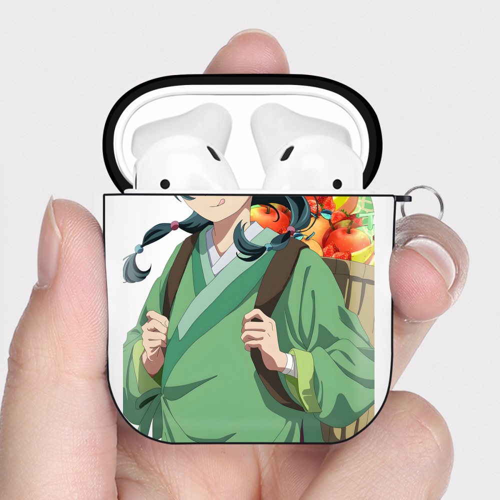 （画像用） 薬屋のひとりごと The Apothecary Diaries AirPods 第2世代保護ケース ハードシェル ブラック 耐衝撃・防指紋・カラビナ付き