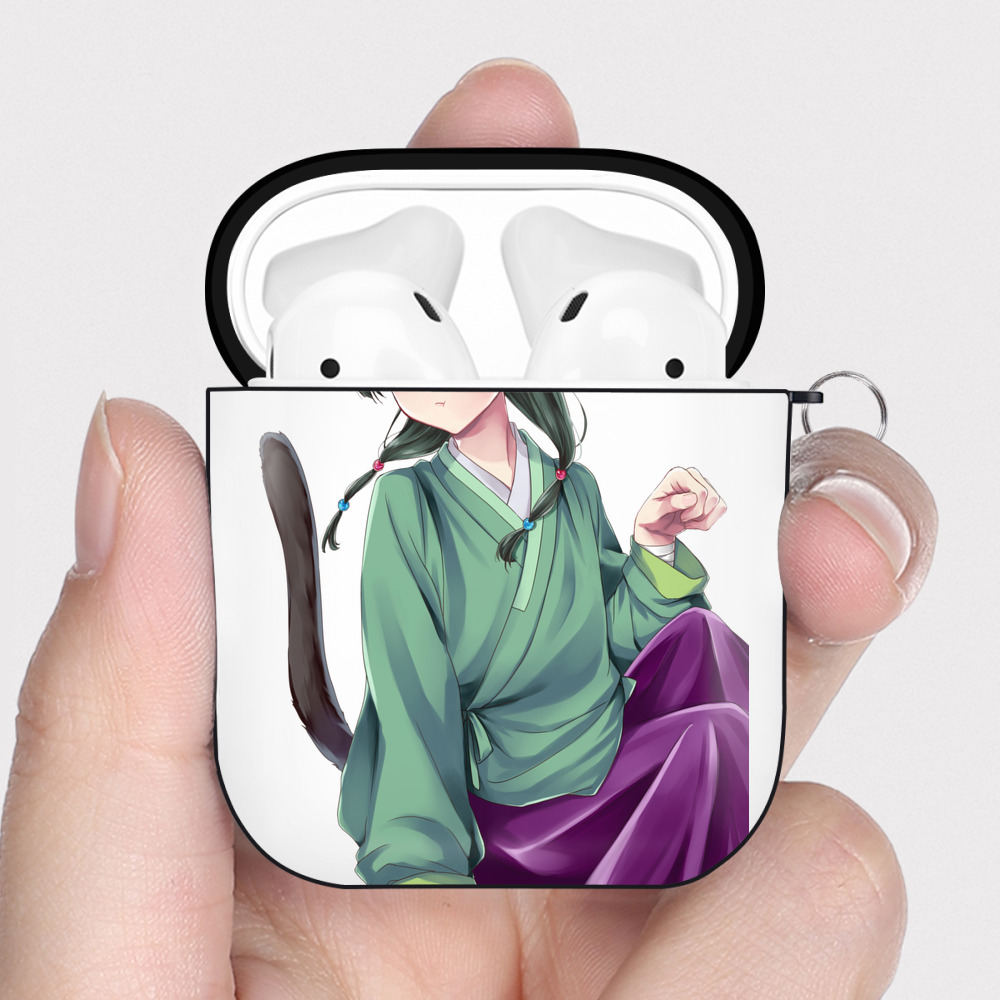 （画像用） 薬屋のひとりごと The Apothecary Diaries AirPods 第2世代保護ケース ハードシェル ブラック 耐衝撃・防指紋・カラビナ付き