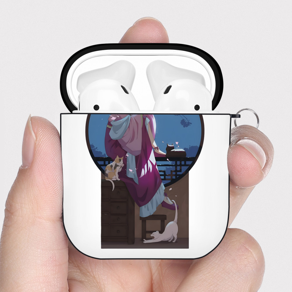 （画像用） 薬屋のひとりごと The Apothecary Diaries AirPods 第2世代保護ケース ハードシェル ブラック 耐衝撃・防指紋・カラビナ付き