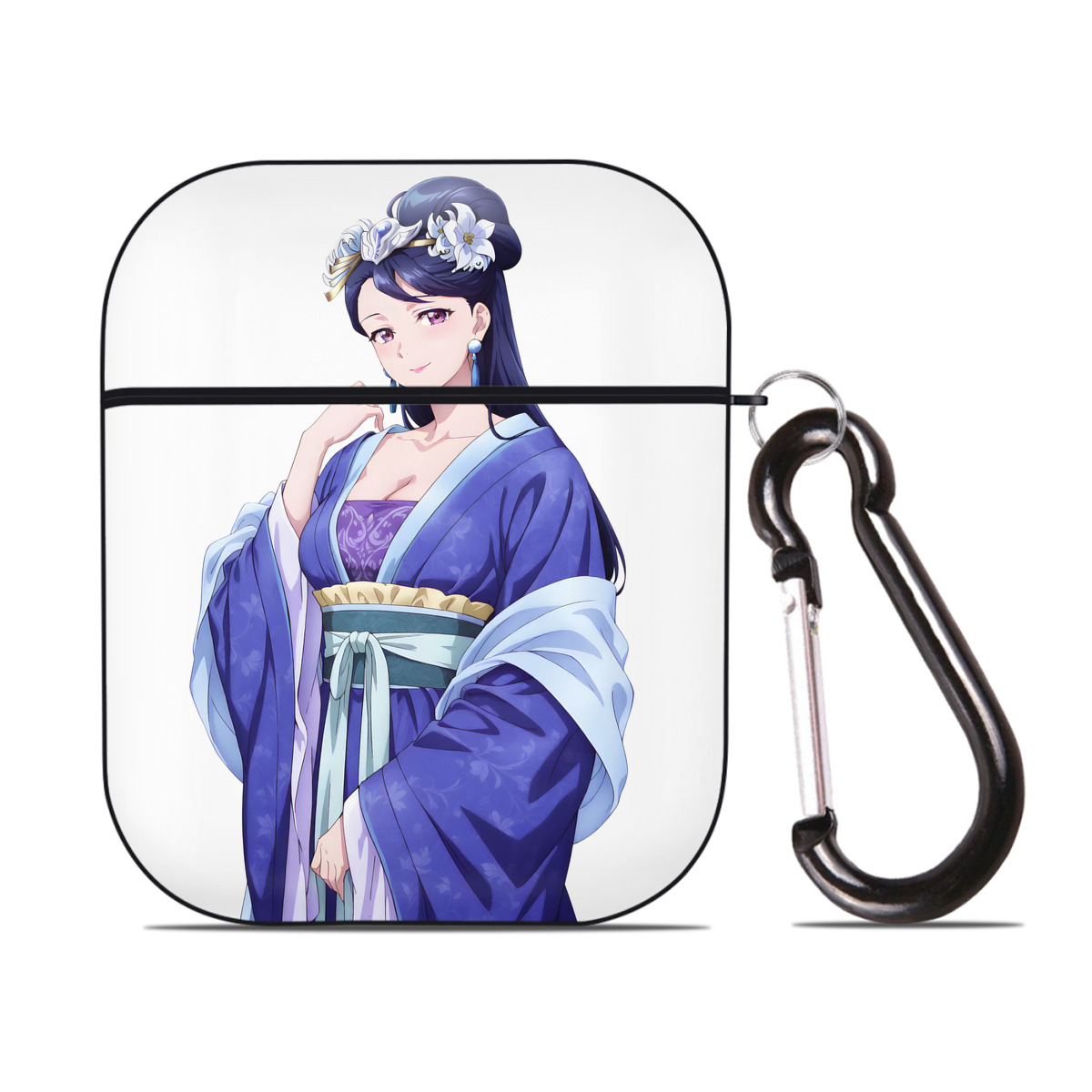 （画像用） 薬屋のひとりごと The Apothecary Diaries AirPods 第2世代保護ケース ハードシェル ブラック 耐衝撃・防指紋・カラビナ付き