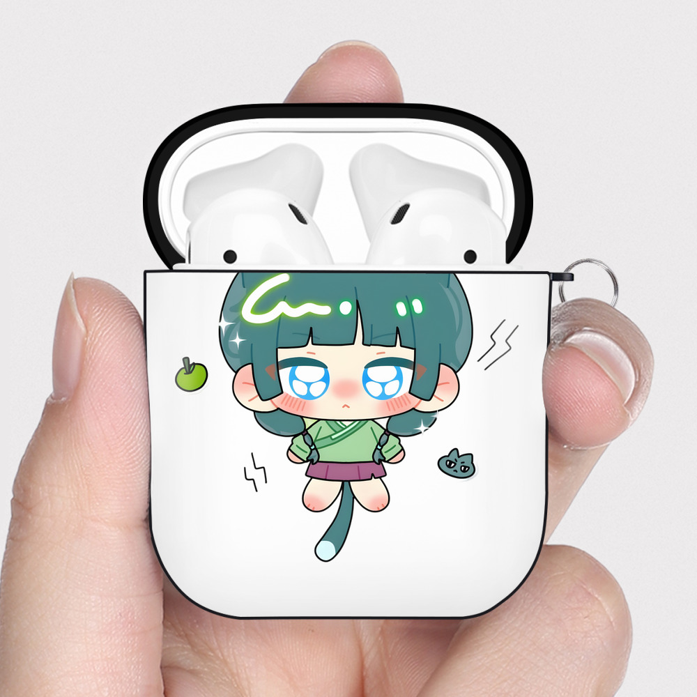 （画像用） 薬屋のひとりごと The Apothecary Diaries AirPods 第2世代保護ケース ハードシェル ブラック 耐衝撃・防指紋・カラビナ付き