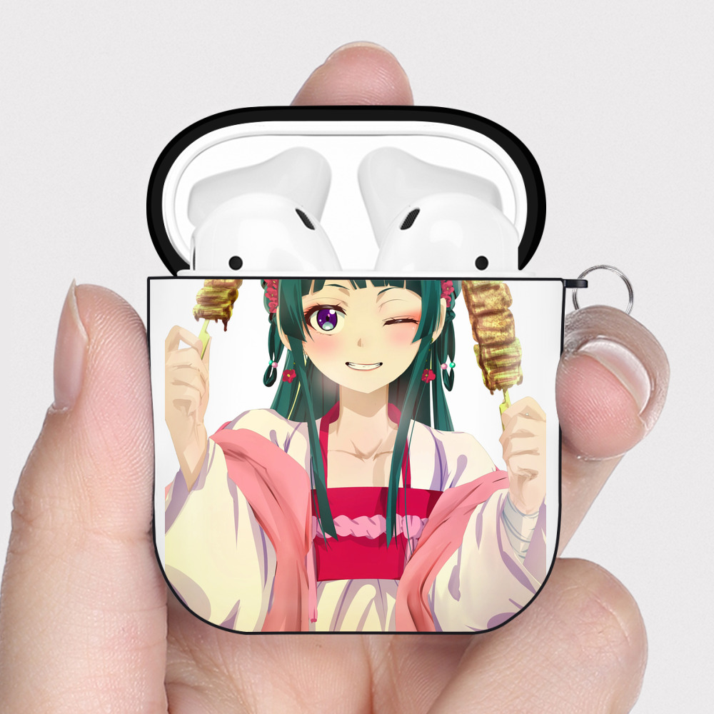 （画像用） 薬屋のひとりごと The Apothecary Diaries AirPods 第2世代保護ケース ハードシェル ブラック 耐衝撃・防指紋・カラビナ付き