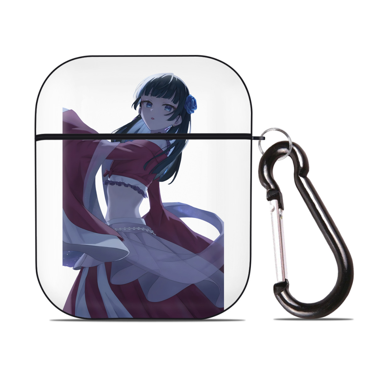 （画像用） 薬屋のひとりごと The Apothecary Diaries AirPods 第2世代保護ケース ハードシェル ブラック 耐衝撃・防指紋・カラビナ付き