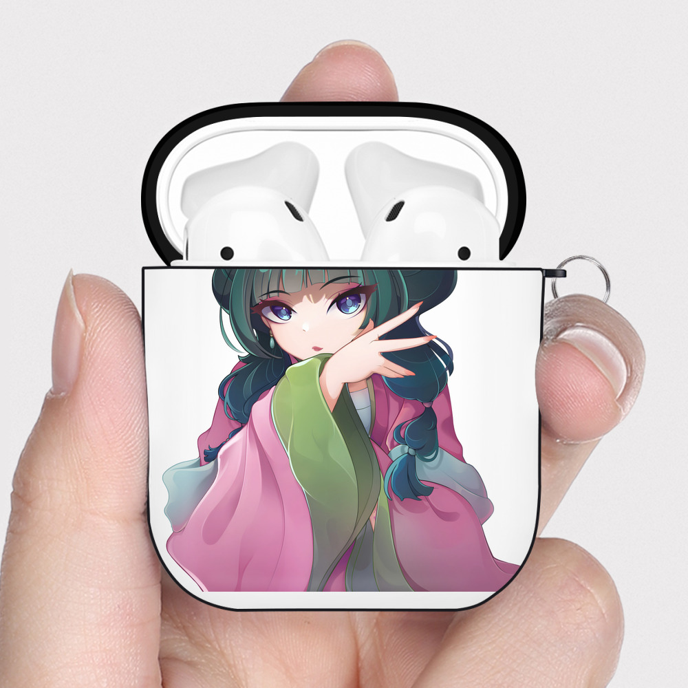 （画像用） 薬屋のひとりごと The Apothecary Diaries AirPods 第2世代保護ケース ハードシェル ブラック 耐衝撃・防指紋・カラビナ付き