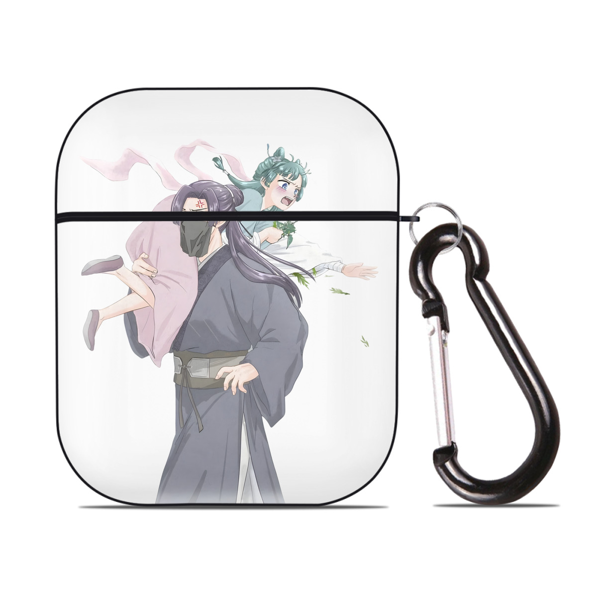 （画像用） 薬屋のひとりごと The Apothecary Diaries AirPods 第2世代保護ケース ハードシェル ブラック 耐衝撃・防指紋・カラビナ付き