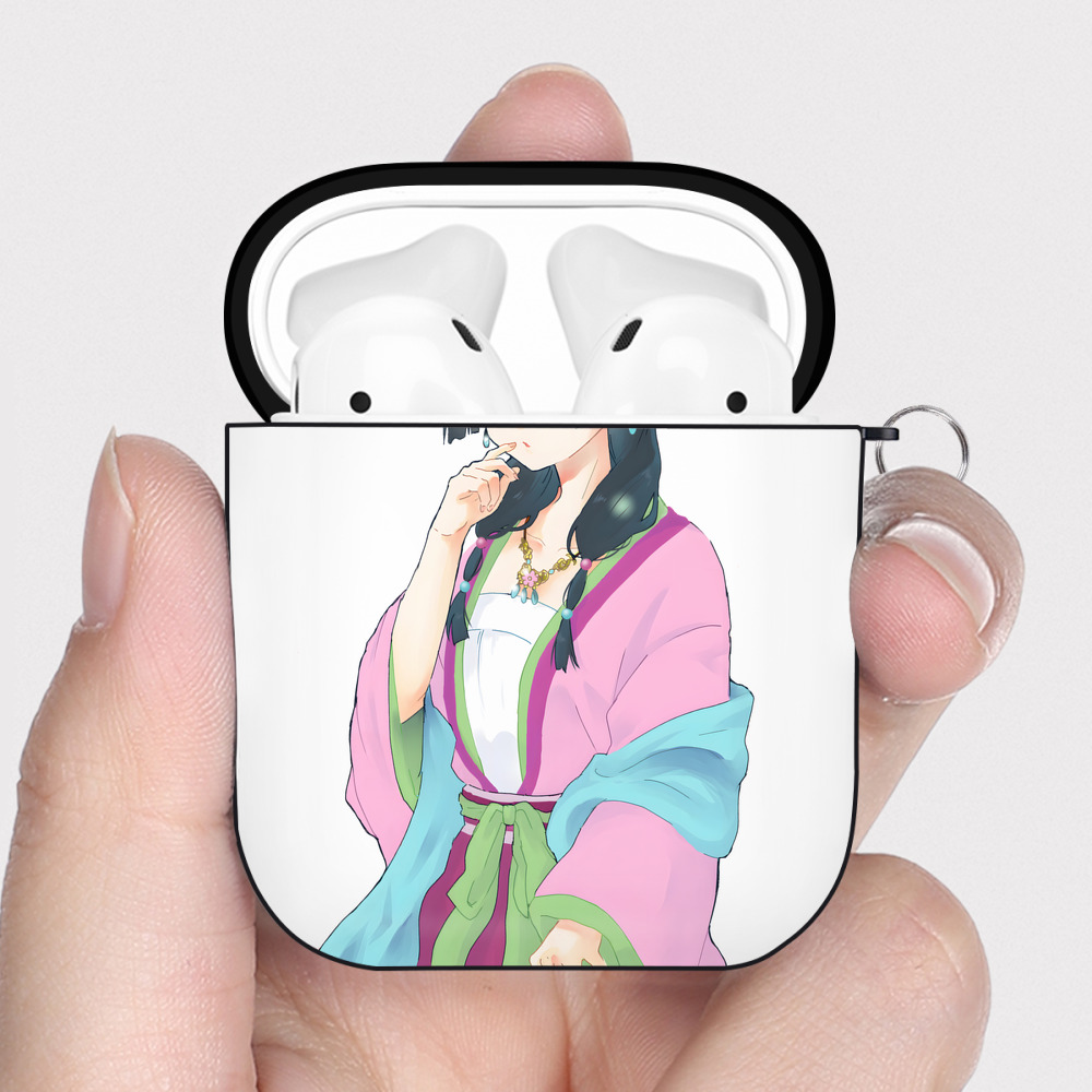 （画像用） 薬屋のひとりごと The Apothecary Diaries AirPods 第2世代保護ケース ハードシェル ブラック 耐衝撃・防指紋・カラビナ付き