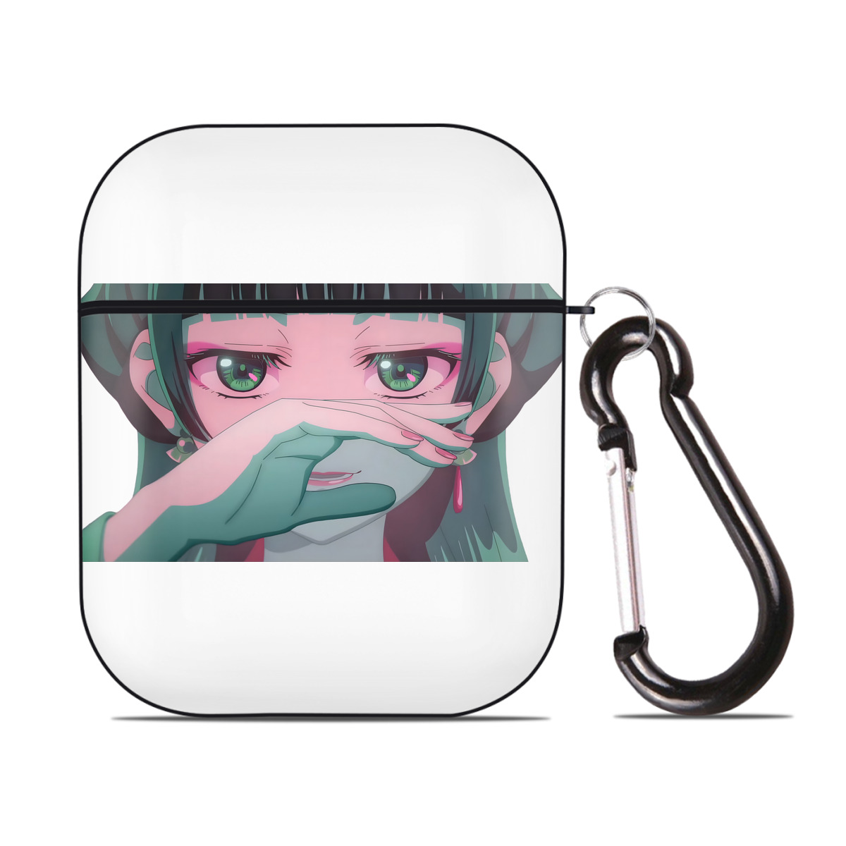 （画像用） 薬屋のひとりごと The Apothecary Diaries AirPods 第2世代保護ケース ハードシェル ブラック 耐衝撃・防指紋・カラビナ付き