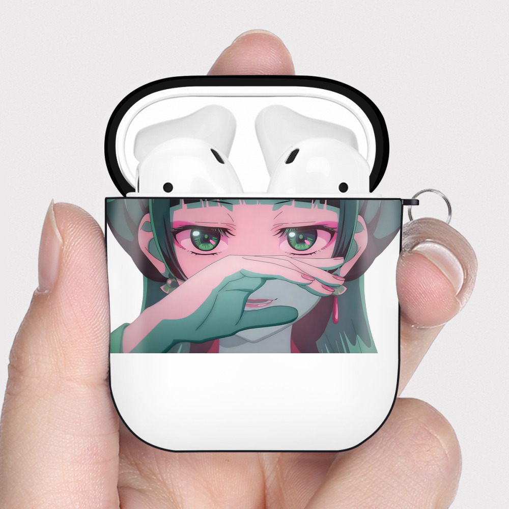 （画像用） 薬屋のひとりごと The Apothecary Diaries AirPods 第2世代保護ケース ハードシェル ブラック 耐衝撃・防指紋・カラビナ付き