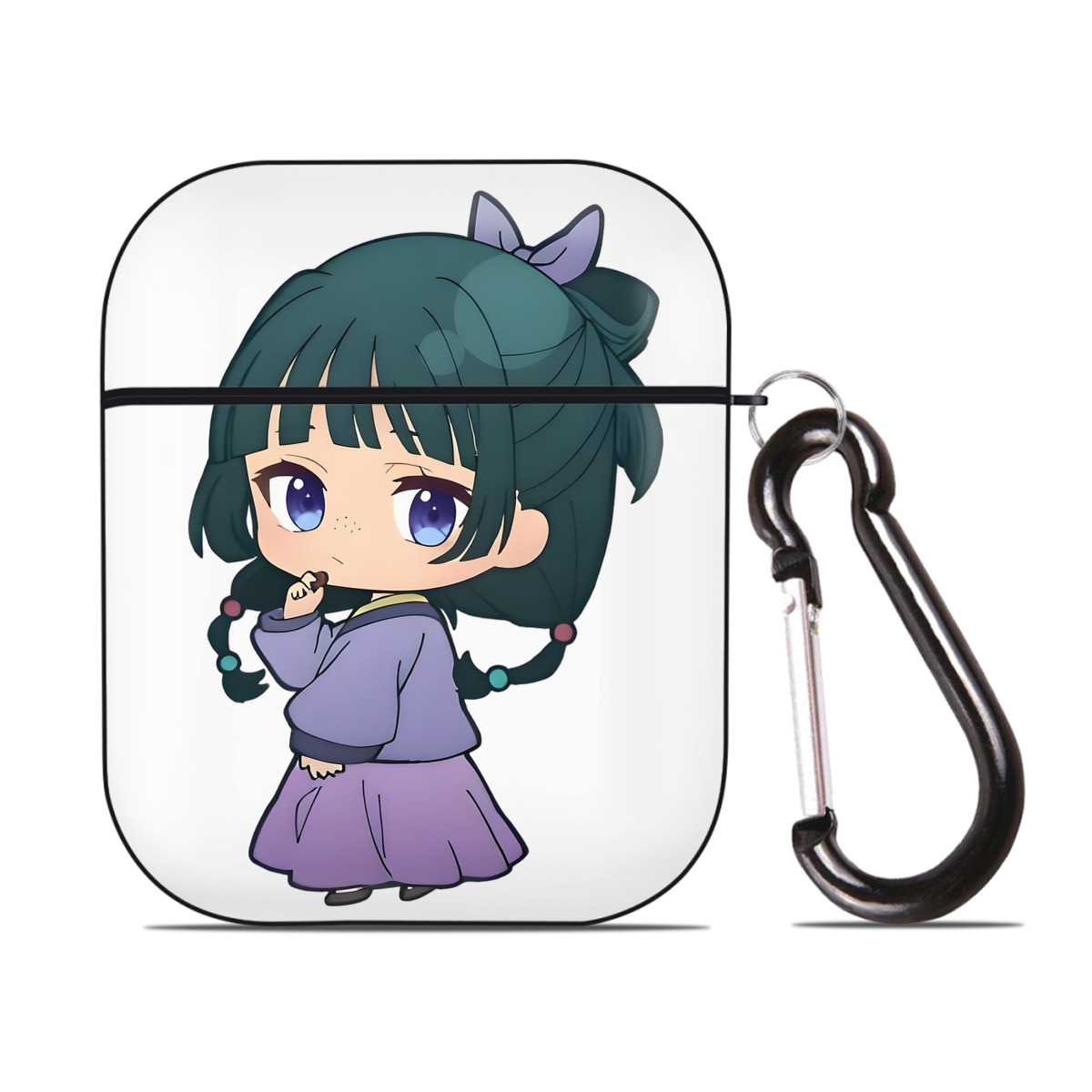 （画像用） 薬屋のひとりごと The Apothecary Diaries AirPods 第2世代保護ケース ハードシェル ブラック 耐衝撃・防指紋・カラビナ付き
