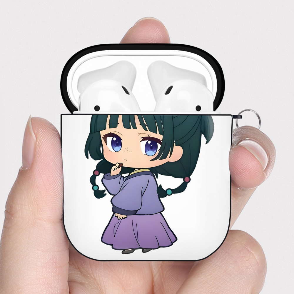 （画像用） 薬屋のひとりごと The Apothecary Diaries AirPods 第2世代保護ケース ハードシェル ブラック 耐衝撃・防指紋・カラビナ付き