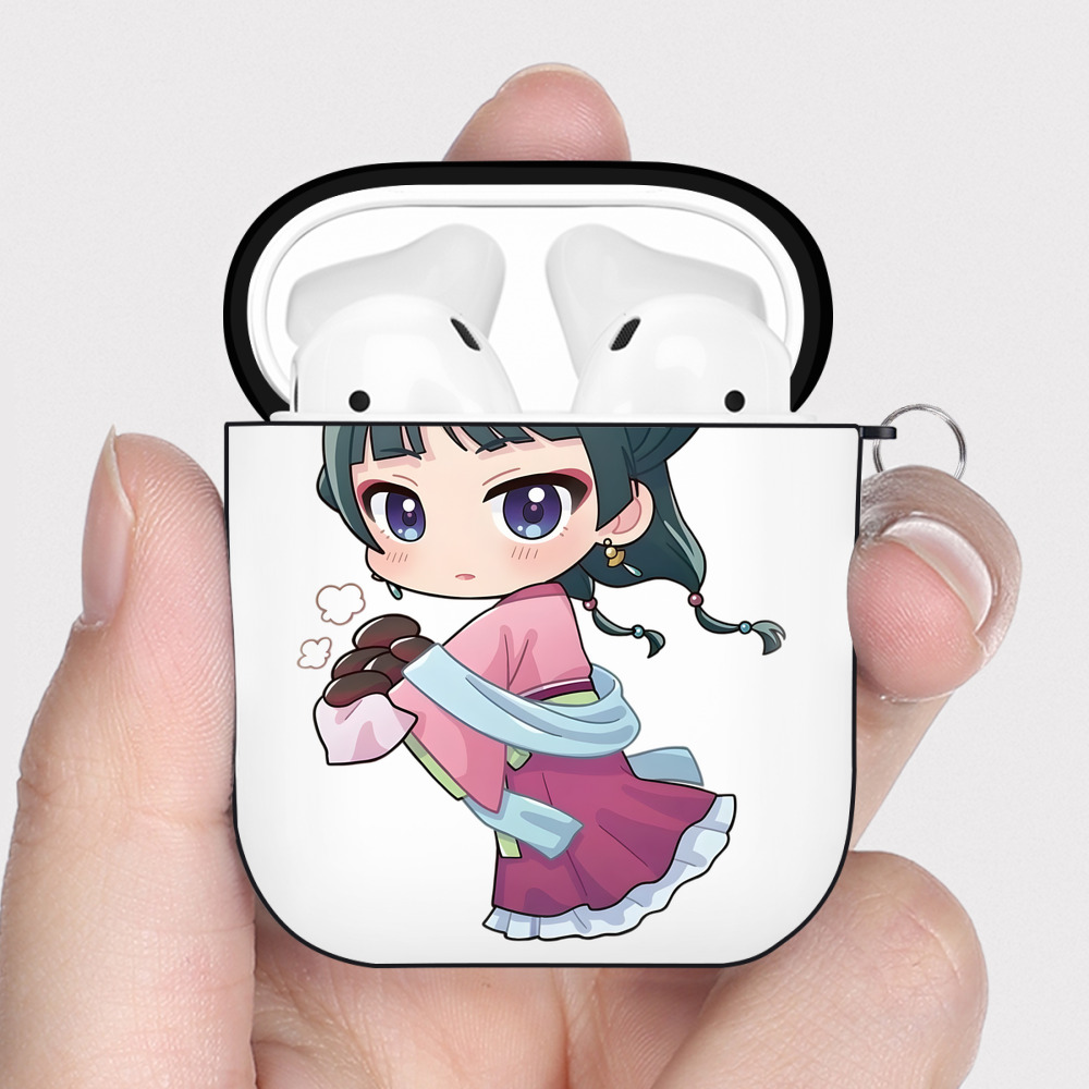 （画像用） 薬屋のひとりごと The Apothecary Diaries AirPods 第2世代保護ケース ハードシェル ブラック 耐衝撃・防指紋・カラビナ付き