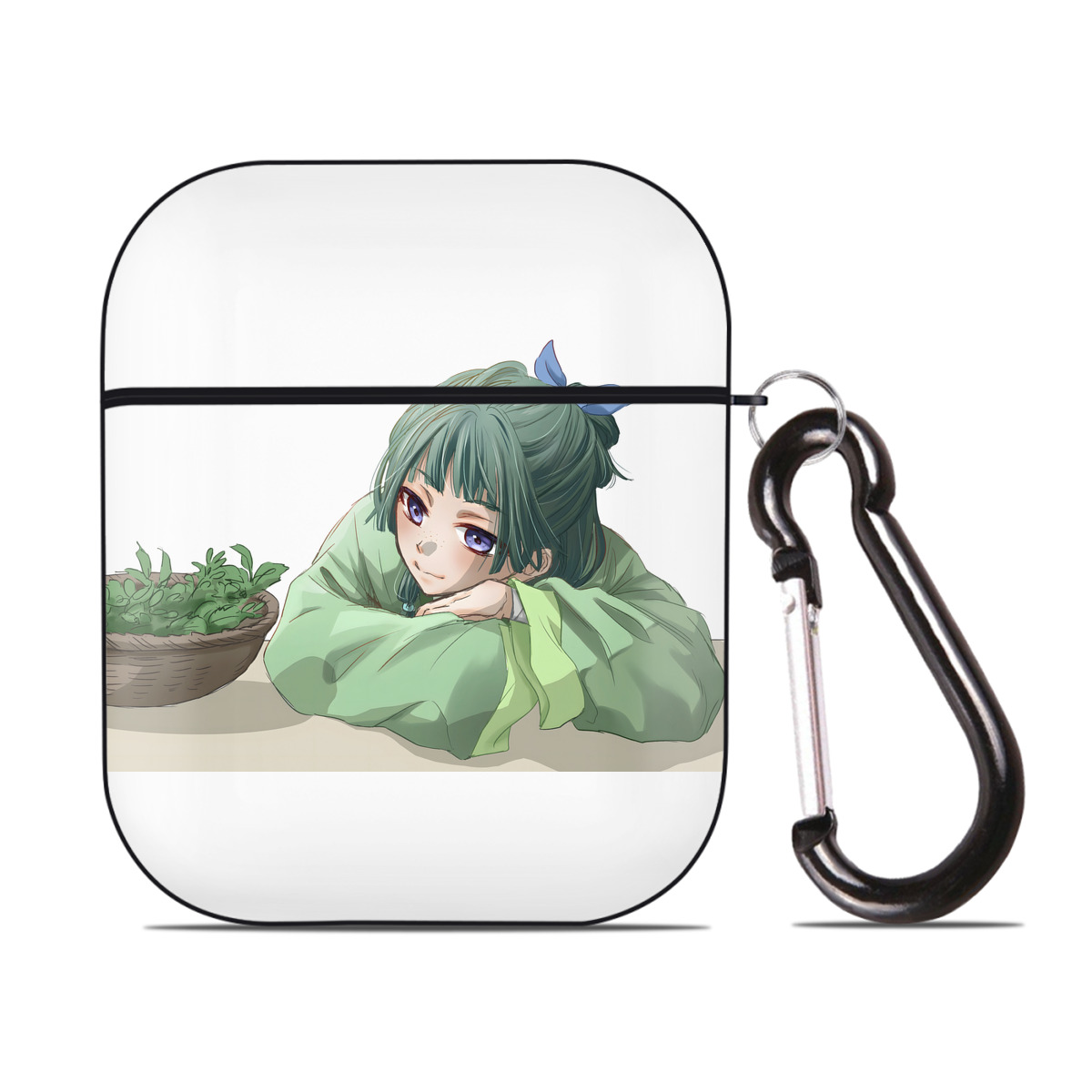 （画像用） 薬屋のひとりごと The Apothecary Diaries AirPods 第2世代保護ケース ハードシェル ブラック 耐衝撃・防指紋・カラビナ付き