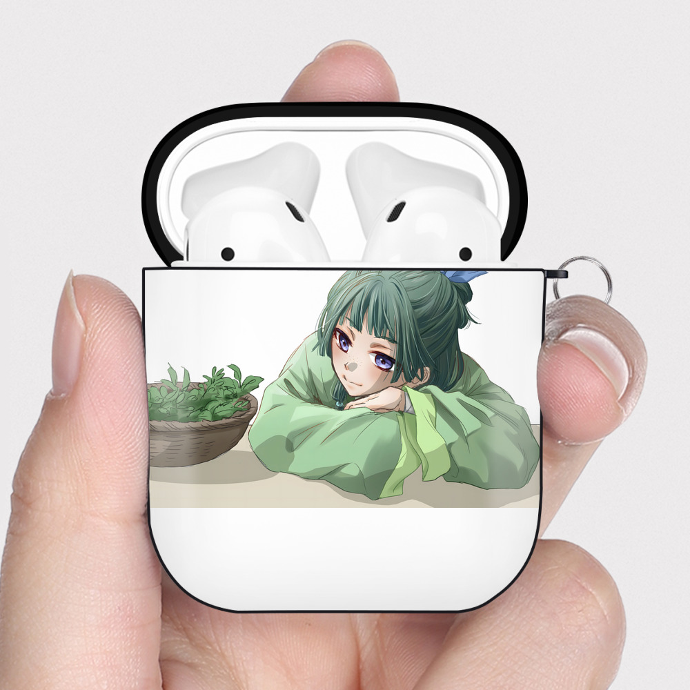 （画像用） 薬屋のひとりごと The Apothecary Diaries AirPods 第2世代保護ケース ハードシェル ブラック 耐衝撃・防指紋・カラビナ付き