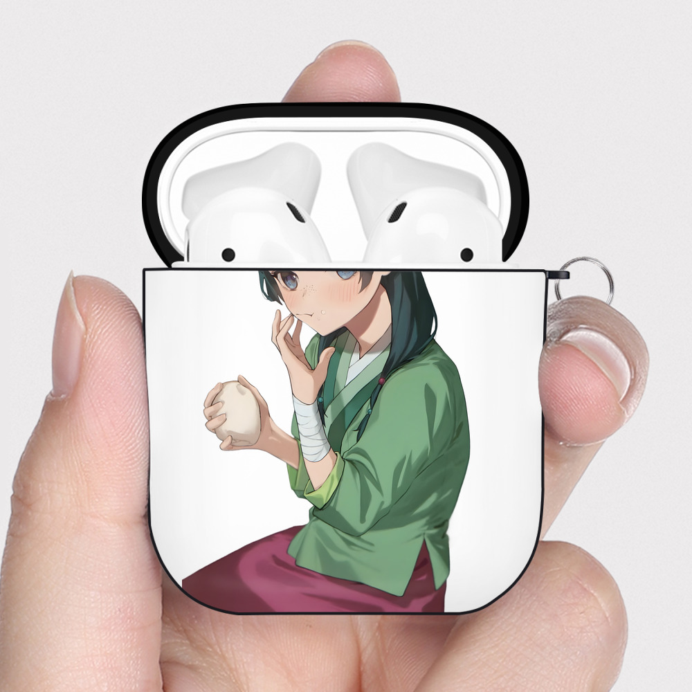 （画像用） 薬屋のひとりごと The Apothecary Diaries AirPods 第2世代保護ケース ハードシェル ブラック 耐衝撃・防指紋・カラビナ付き