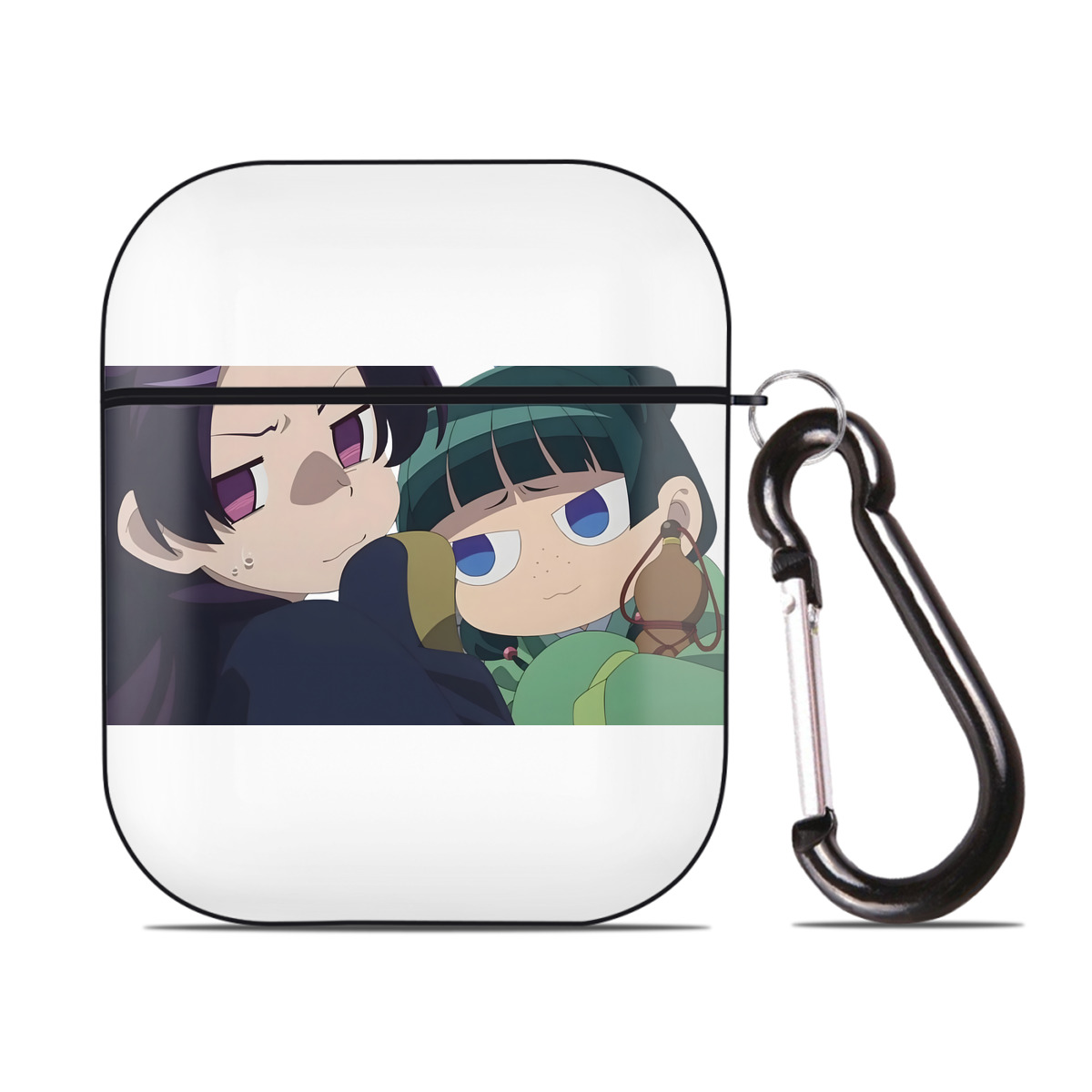 （画像用） 薬屋のひとりごと The Apothecary Diaries AirPods 第2世代保護ケース ハードシェル ブラック 耐衝撃・防指紋・カラビナ付き