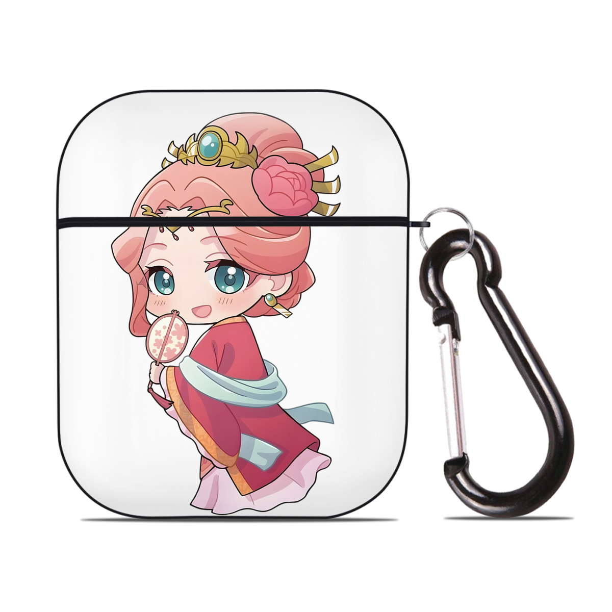 （画像用） 薬屋のひとりごと The Apothecary Diaries AirPods 第2世代保護ケース ハードシェル ブラック 耐衝撃・防指紋・カラビナ付き
