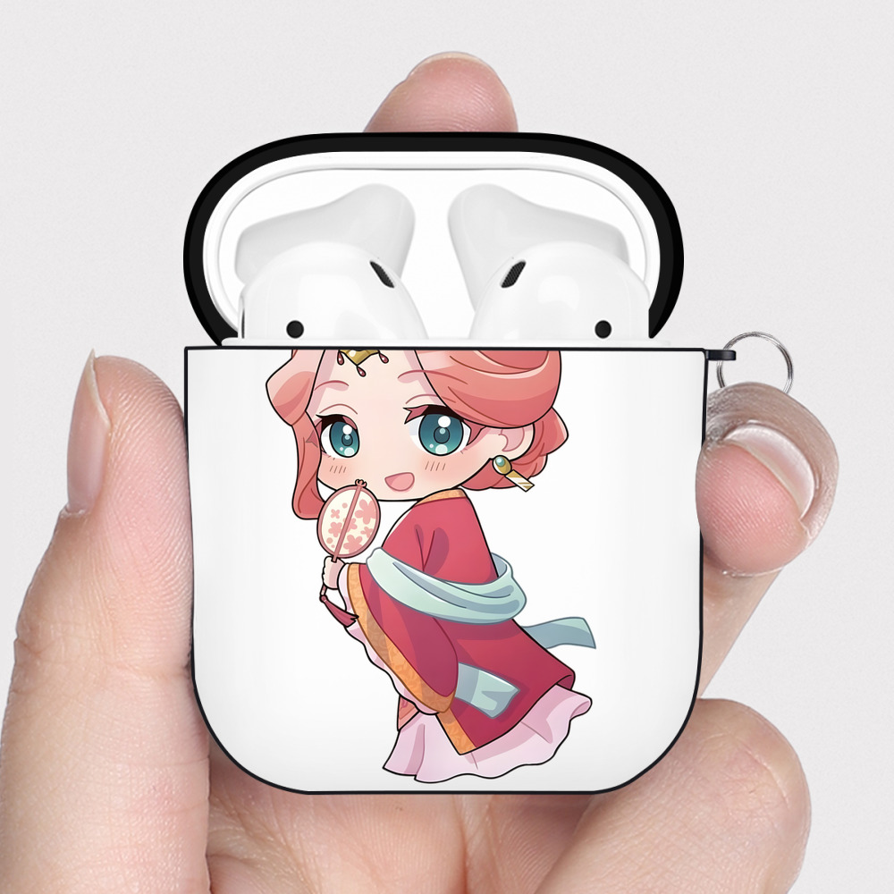 （画像用） 薬屋のひとりごと The Apothecary Diaries AirPods 第2世代保護ケース ハードシェル ブラック 耐衝撃・防指紋・カラビナ付き