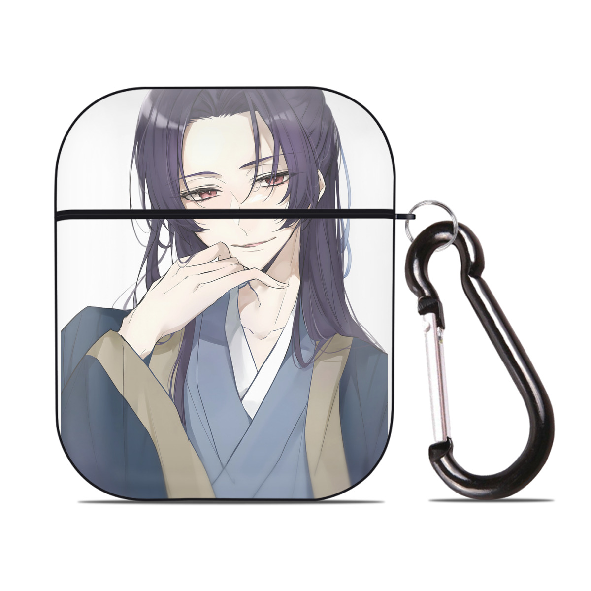 （画像用） 薬屋のひとりごと The Apothecary Diaries AirPods 第2世代保護ケース ハードシェル ブラック 耐衝撃・防指紋・カラビナ付き