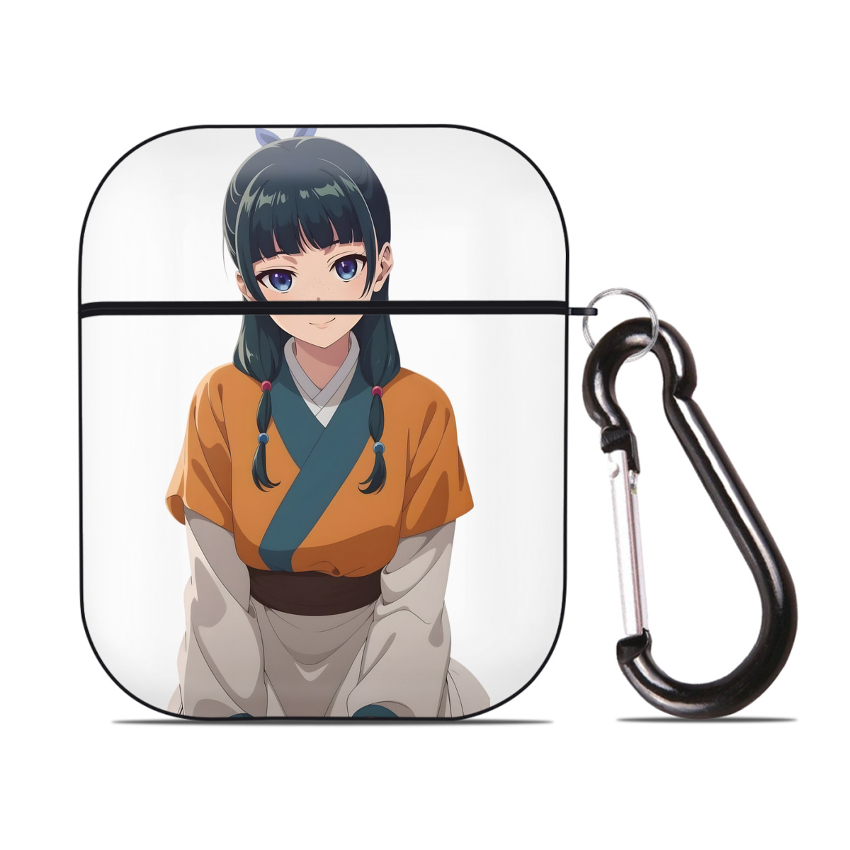 （画像用） 薬屋のひとりごと The Apothecary Diaries AirPods 第2世代保護ケース ハードシェル ブラック 耐衝撃・防指紋・カラビナ付き