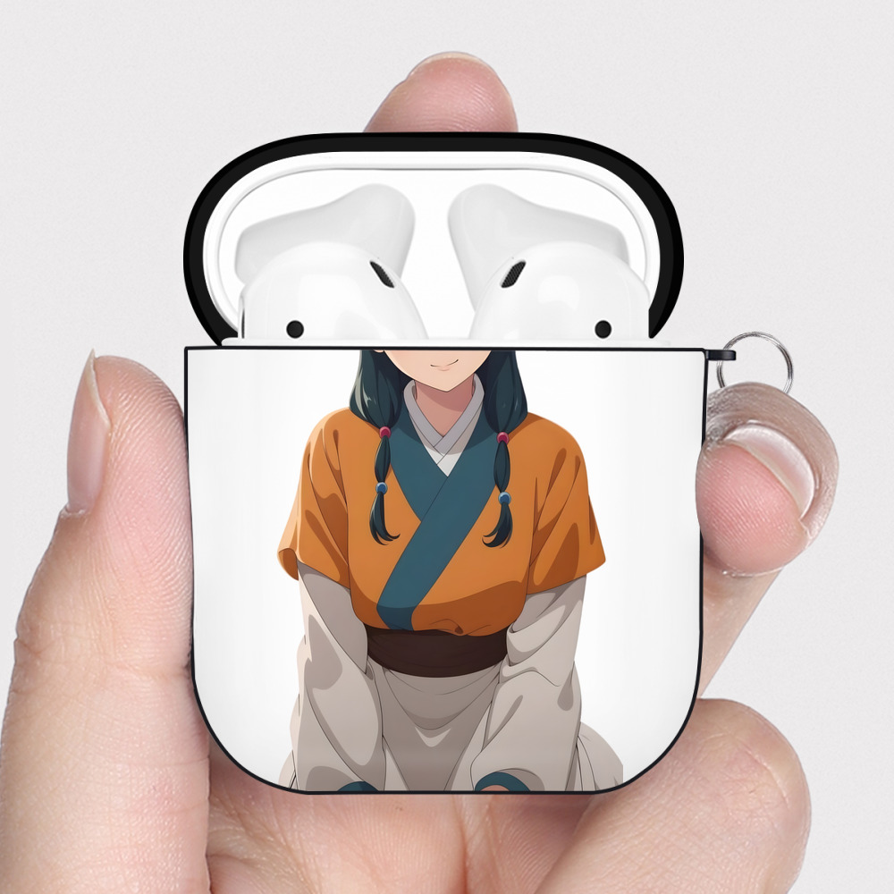 （画像用） 薬屋のひとりごと The Apothecary Diaries AirPods 第2世代保護ケース ハードシェル ブラック 耐衝撃・防指紋・カラビナ付き