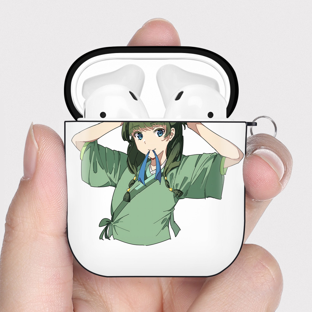 （画像用） 薬屋のひとりごと The Apothecary Diaries AirPods 第2世代保護ケース ハードシェル ブラック 耐衝撃・防指紋・カラビナ付き