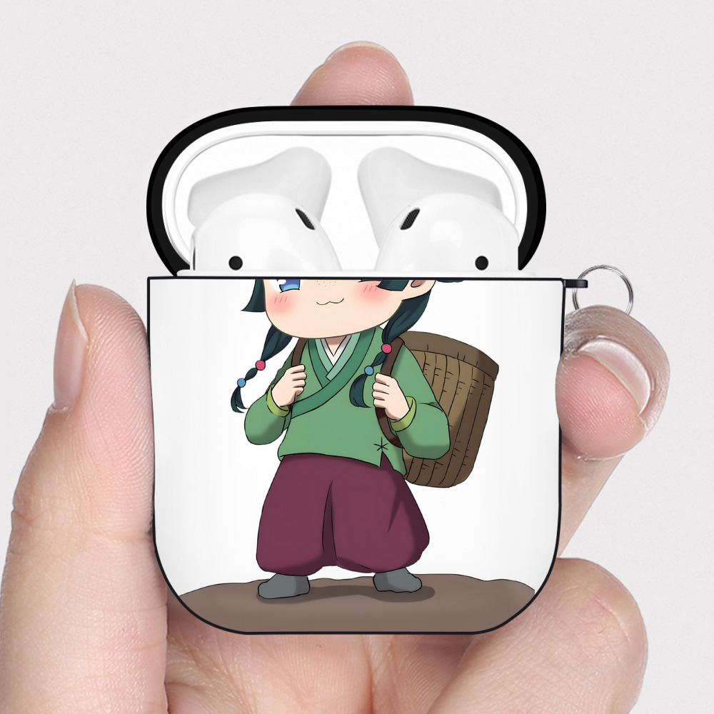 （画像用） 薬屋のひとりごと The Apothecary Diaries AirPods 第2世代保護ケース ハードシェル ブラック 耐衝撃・防指紋・カラビナ付き