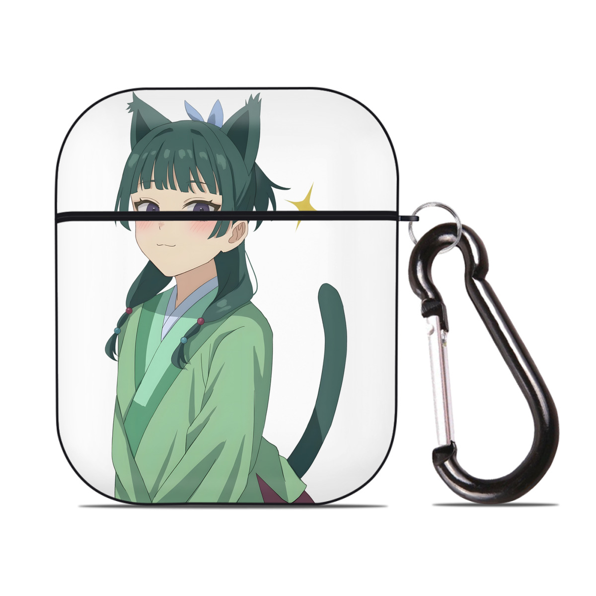 （画像用） 薬屋のひとりごと The Apothecary Diaries AirPods 第2世代保護ケース ハードシェル ブラック 耐衝撃・防指紋・カラビナ付き
