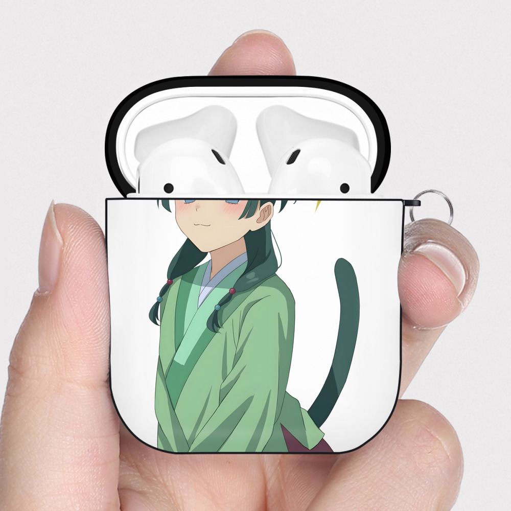 （画像用） 薬屋のひとりごと The Apothecary Diaries AirPods 第2世代保護ケース ハードシェル ブラック 耐衝撃・防指紋・カラビナ付き