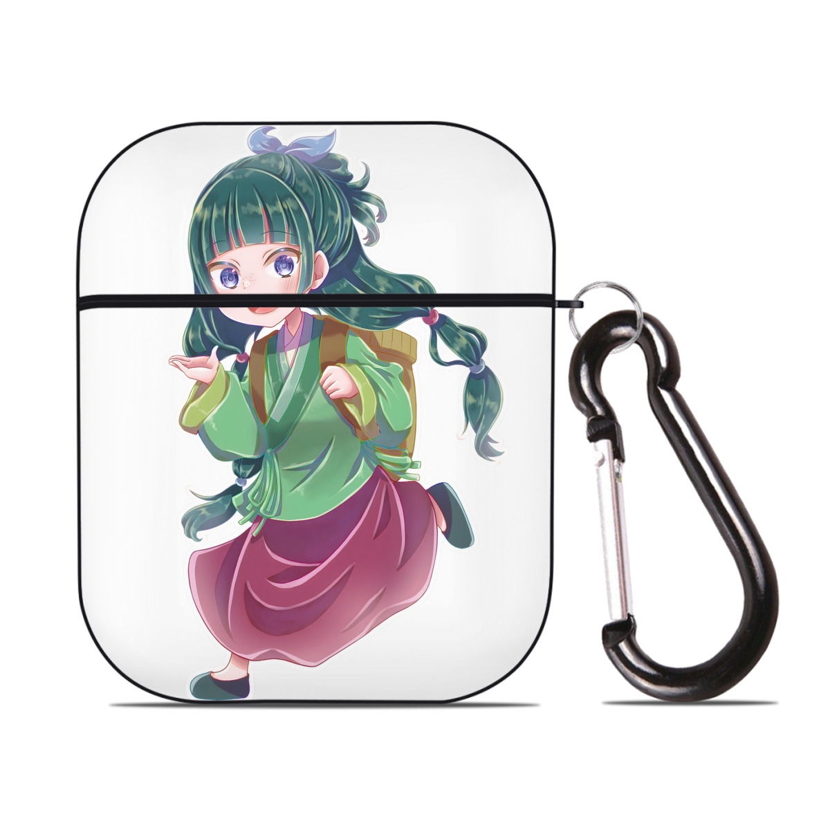（画像用） 薬屋のひとりごと The Apothecary Diaries AirPods 第2世代保護ケース ハードシェル ブラック 耐衝撃・防指紋・カラビナ付き