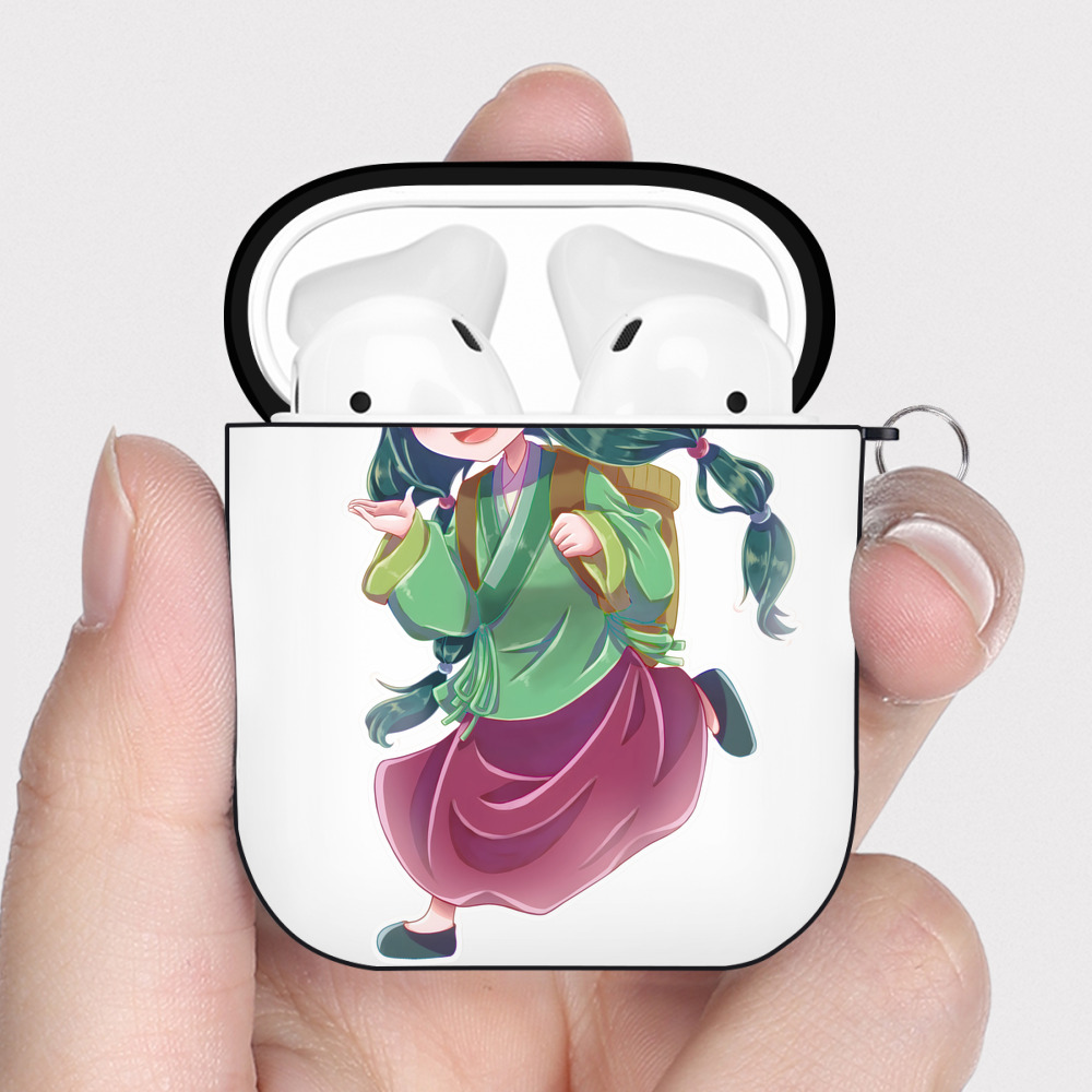 （画像用） 薬屋のひとりごと The Apothecary Diaries AirPods 第2世代保護ケース ハードシェル ブラック 耐衝撃・防指紋・カラビナ付き