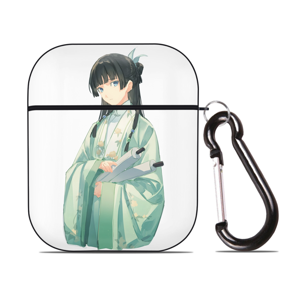 （画像用） 薬屋のひとりごと The Apothecary Diaries AirPods 第2世代保護ケース ハードシェル ブラック 耐衝撃・防指紋・カラビナ付き