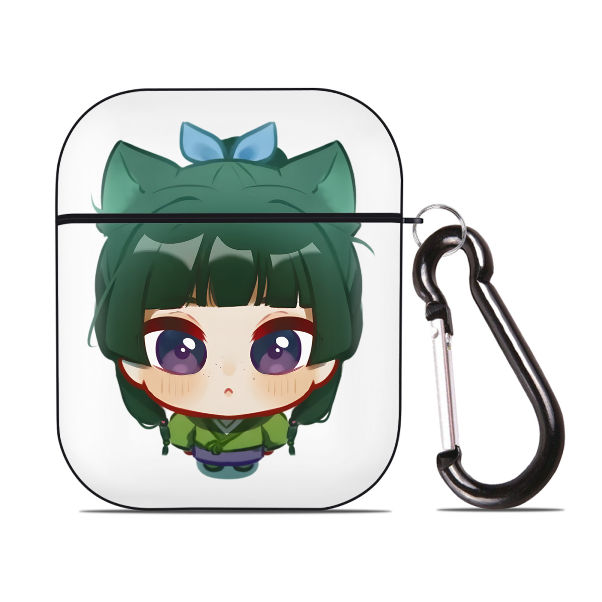 （画像用） 薬屋のひとりごと The Apothecary Diaries AirPods 第2世代保護ケース ハードシェル ブラック 耐衝撃・防指紋・カラビナ付き