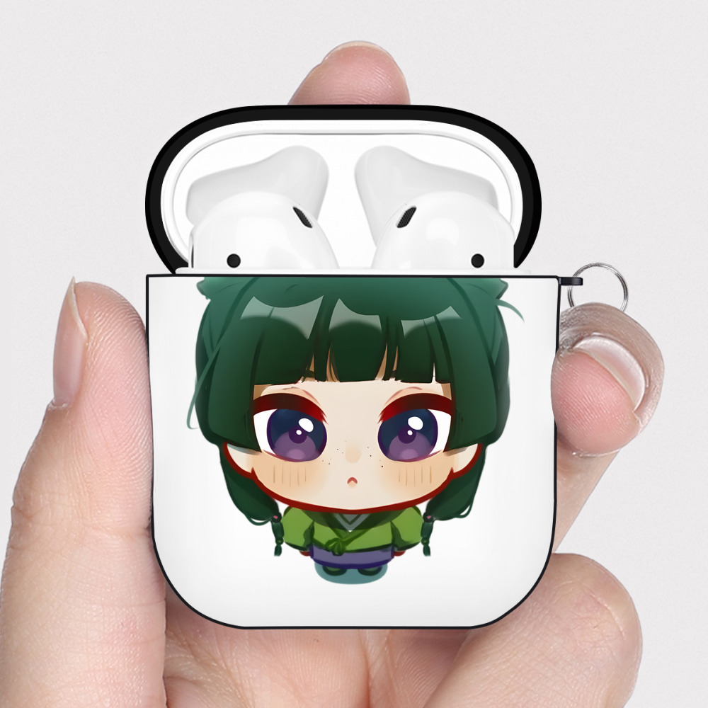 （画像用） 薬屋のひとりごと The Apothecary Diaries AirPods 第2世代保護ケース ハードシェル ブラック 耐衝撃・防指紋・カラビナ付き