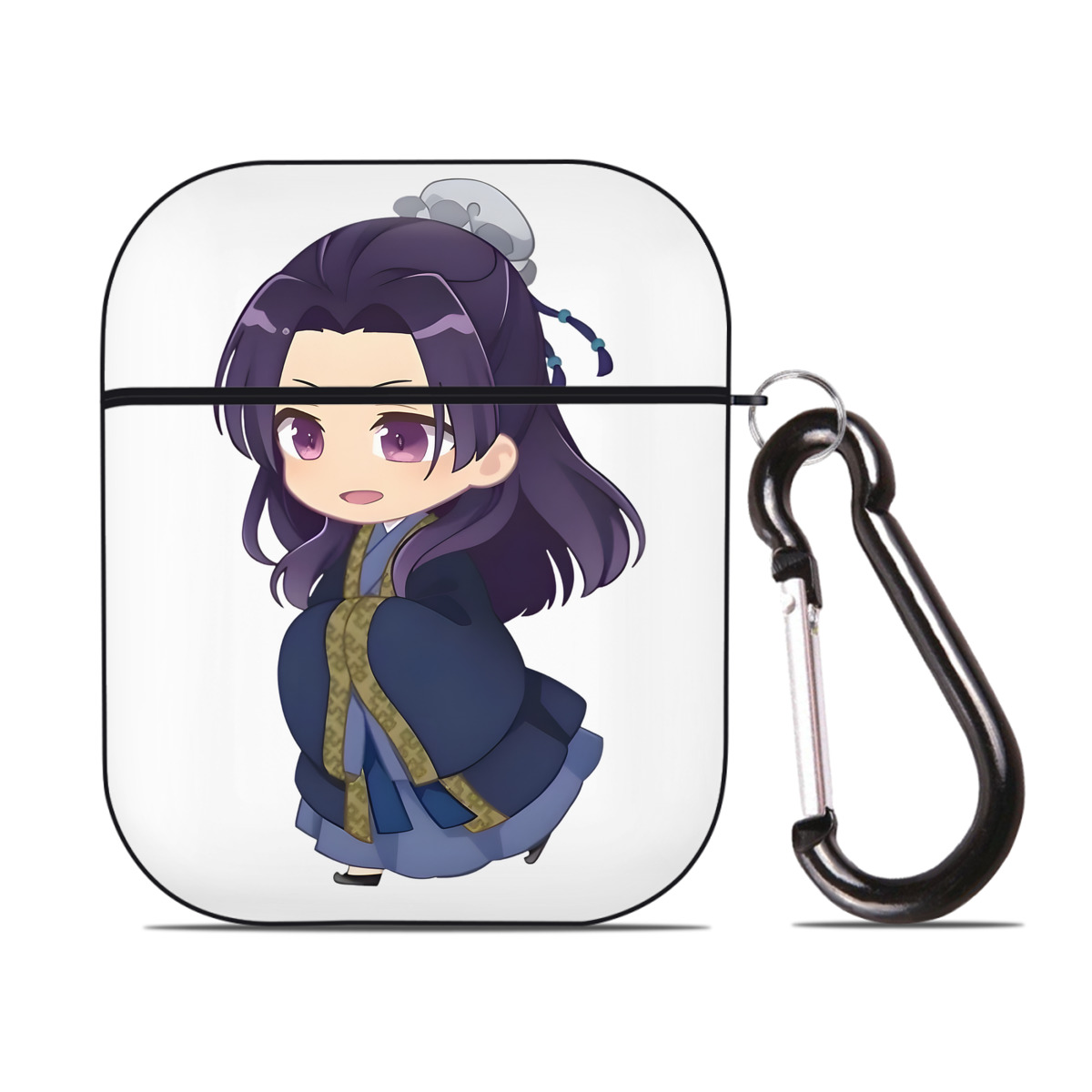 （画像用） 薬屋のひとりごと The Apothecary Diaries AirPods 第2世代保護ケース ハードシェル ブラック 耐衝撃・防指紋・カラビナ付き