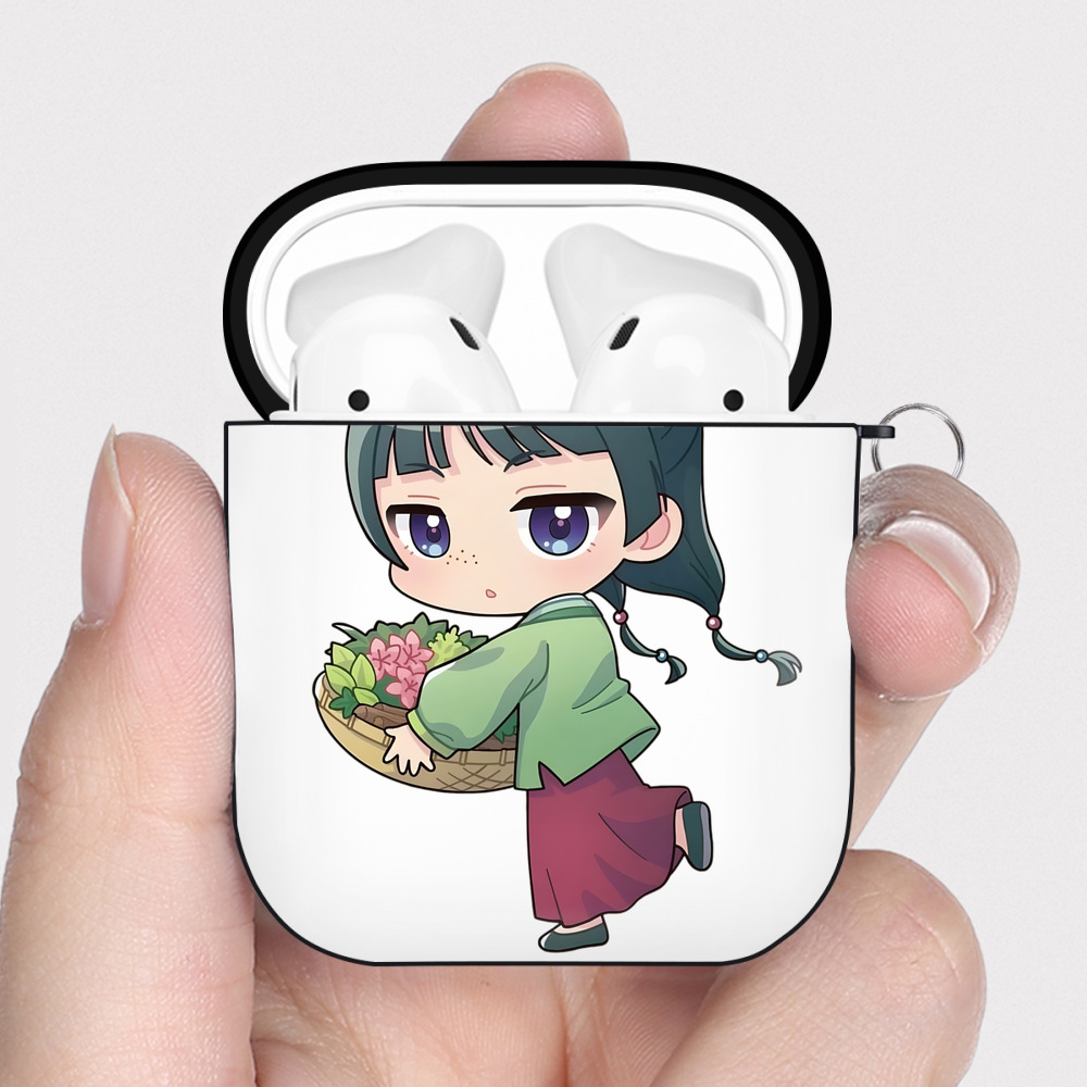 （画像用） 薬屋のひとりごと The Apothecary Diaries AirPods 第2世代保護ケース ハードシェル ブラック 耐衝撃・防指紋・カラビナ付き