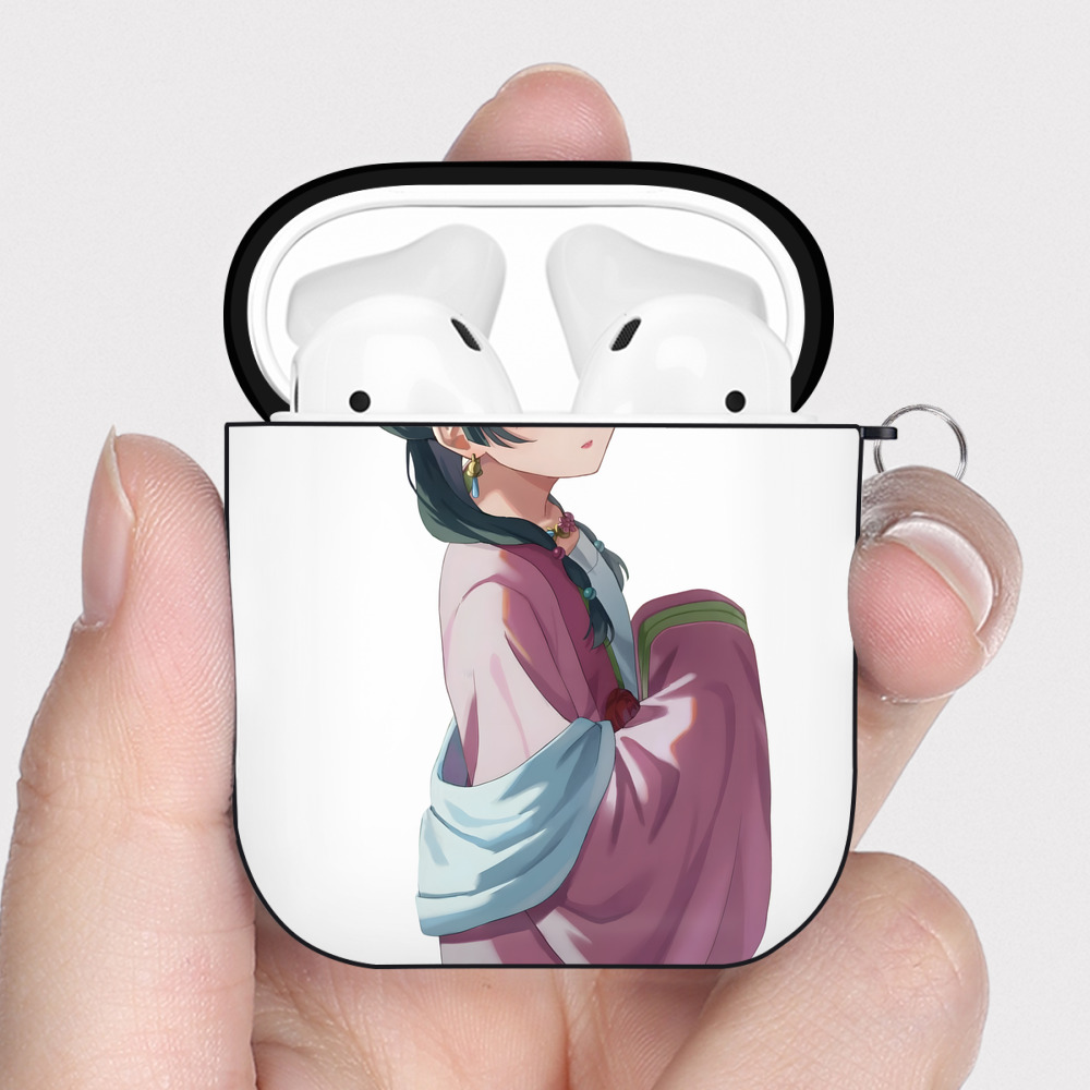 （画像用） 薬屋のひとりごと The Apothecary Diaries AirPods 第2世代保護ケース ハードシェル ブラック 耐衝撃・防指紋・カラビナ付き