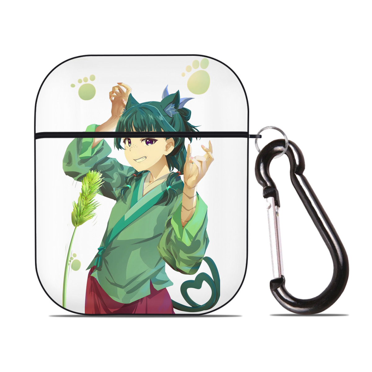 （画像用） 薬屋のひとりごと The Apothecary Diaries AirPods 第2世代保護ケース ハードシェル ブラック 耐衝撃・防指紋・カラビナ付き