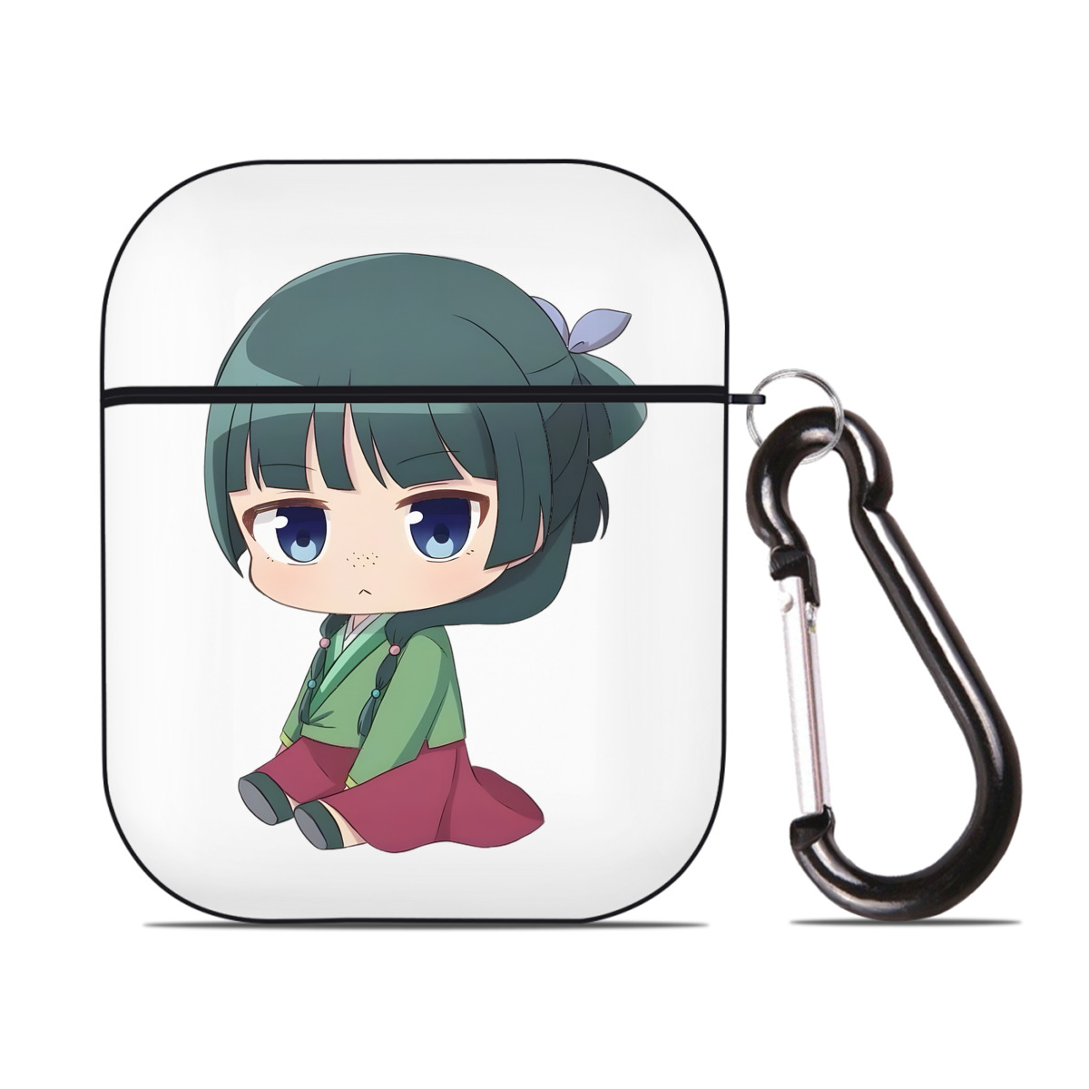 （画像用） 薬屋のひとりごと The Apothecary Diaries AirPods 第2世代保護ケース ハードシェル ブラック 耐衝撃・防指紋・カラビナ付き