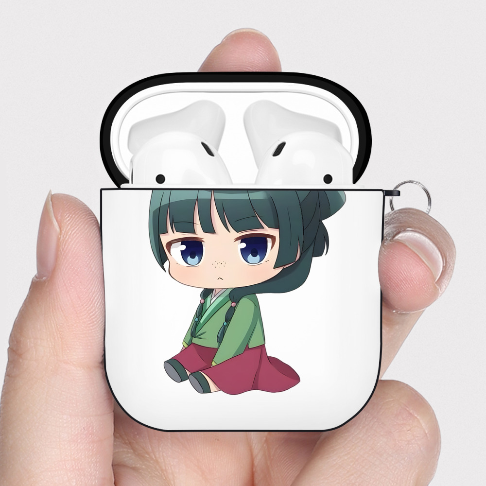 （画像用） 薬屋のひとりごと The Apothecary Diaries AirPods 第2世代保護ケース ハードシェル ブラック 耐衝撃・防指紋・カラビナ付き