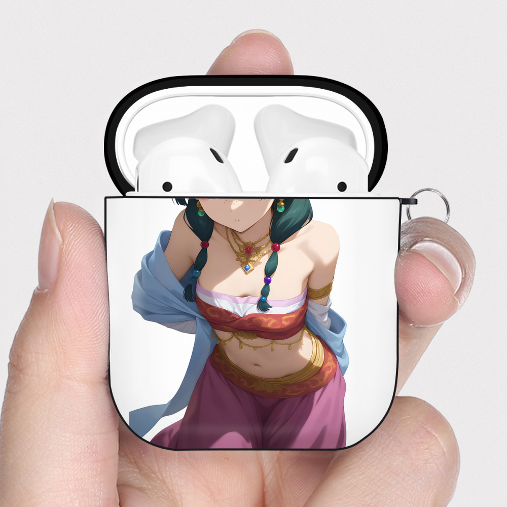 （画像用） 薬屋のひとりごと The Apothecary Diaries AirPods 第2世代保護ケース ハードシェル ブラック 耐衝撃・防指紋・カラビナ付き